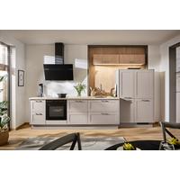 Küchenblock PN500 o. Geräte Eiche/Terracotta - Edelstahlfarben/Eichefarben, ROMANTIK / LANDHAUS, Holzwerkstoff/Metall (366,4cm) - Pino