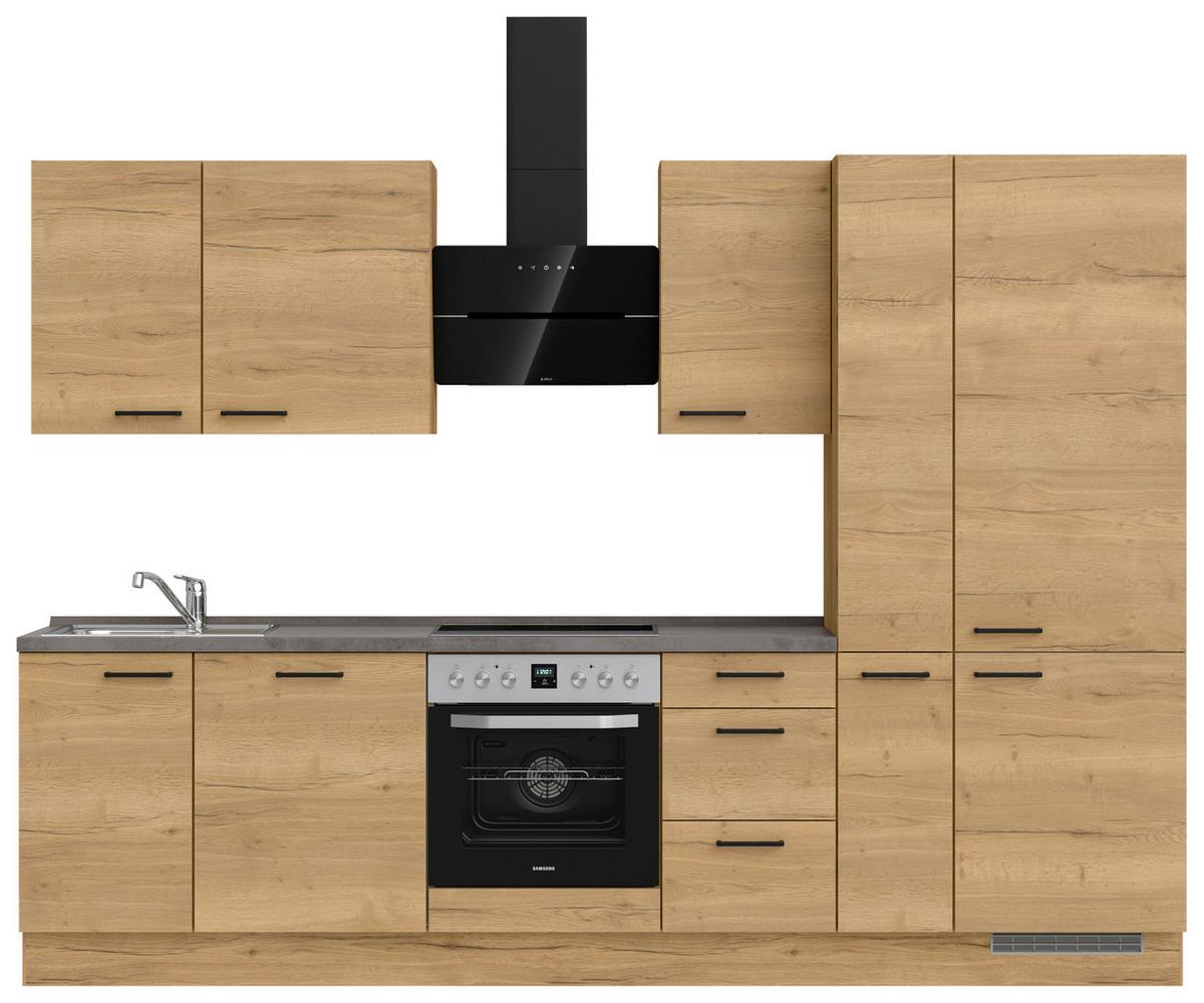 Küchenleerblock Structura High o. Geräte Eiche - Schieferfarben/Eichefarben, MODERN, Holzwerkstoff/Metall (300cm) - Nobilia