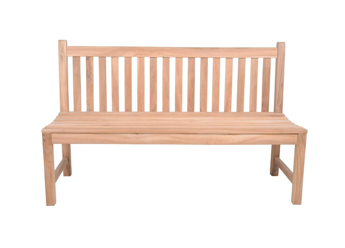 Gartenbank Solo Teak 3-Sitzer - Braun/Naturfarben, MODERN, Holz (60/92/150cm) - Gardenson