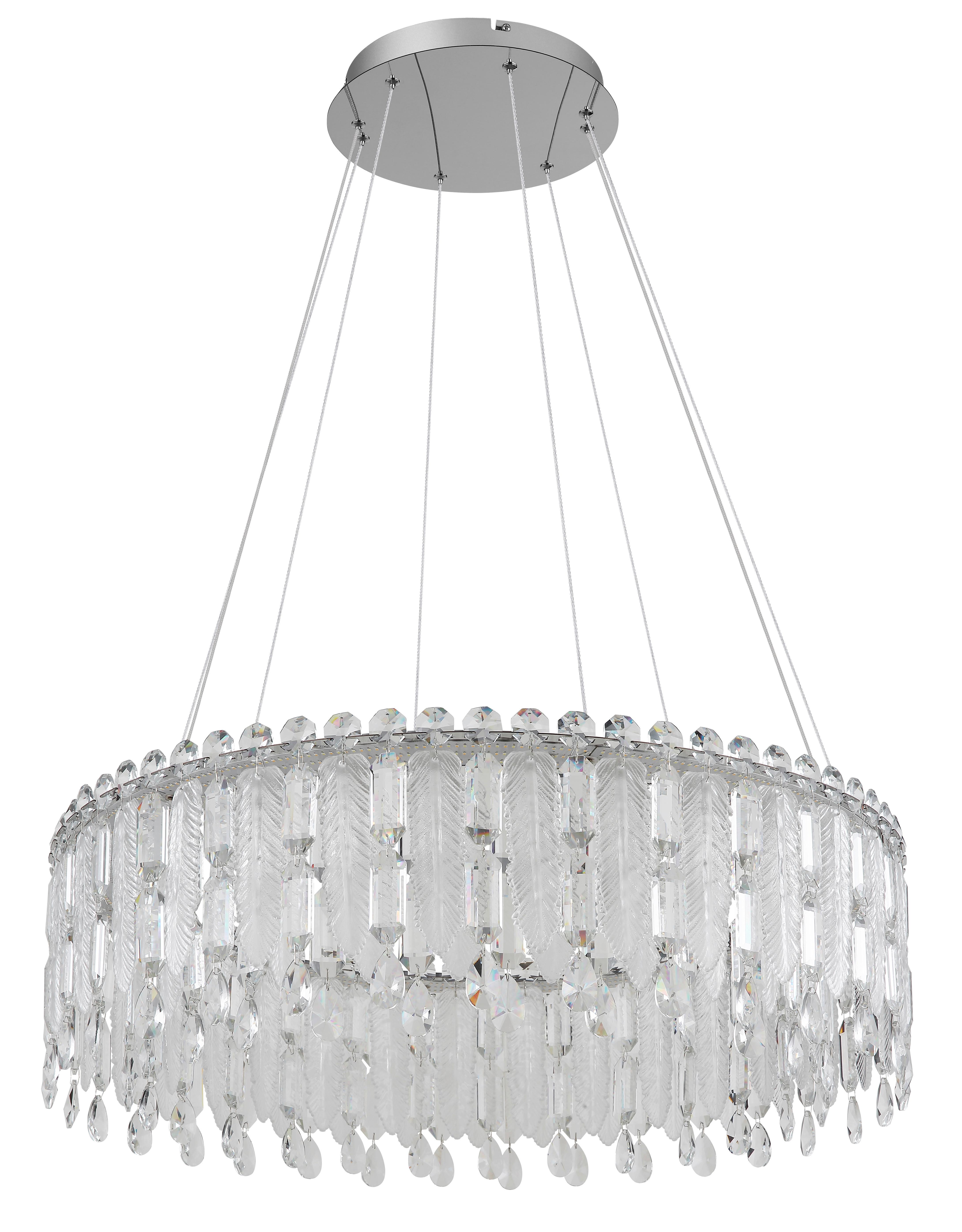 LED-HÄNGELEUCHTE 67176-78 KLUNKA - Klar/Chromfarben, Lifestyle, Glas/Kunststoff (79,5/120cm) - Globo