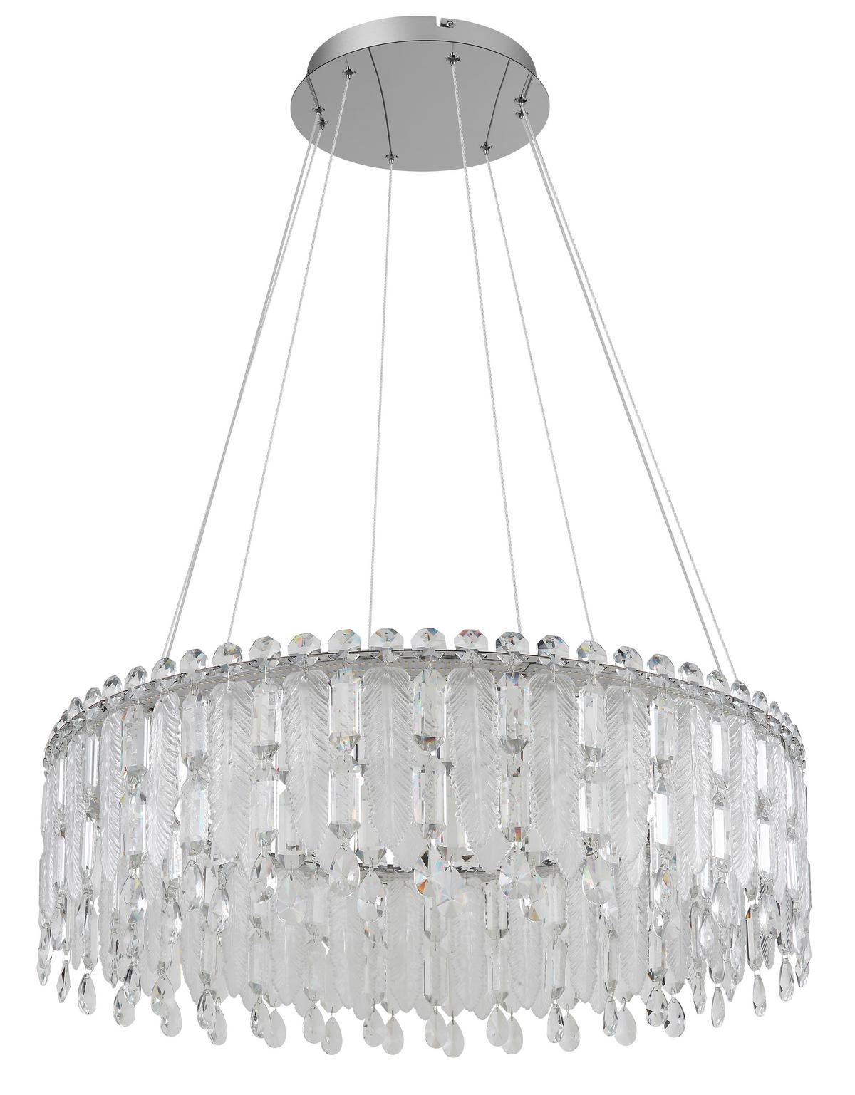 LED-HÄNGELEUCHTE 67176-78 KLUNKA - Klar/Chromfarben, Lifestyle, Glas/Kunststoff (79,5/120cm) - Globo