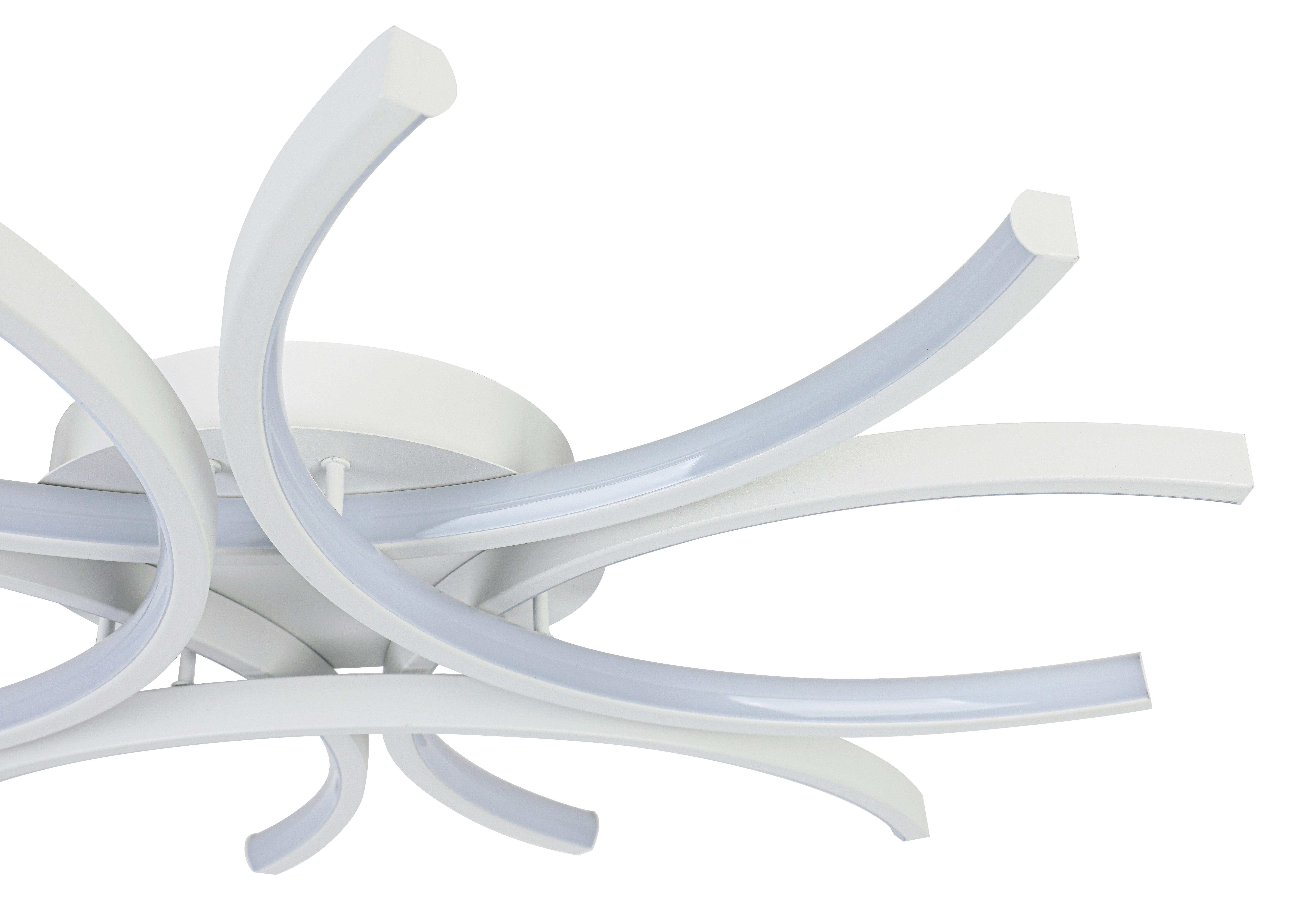LED-TAKLAMPA WILMA - vit, Modern, metall/plast (60/60/8,5cm) - Mömax