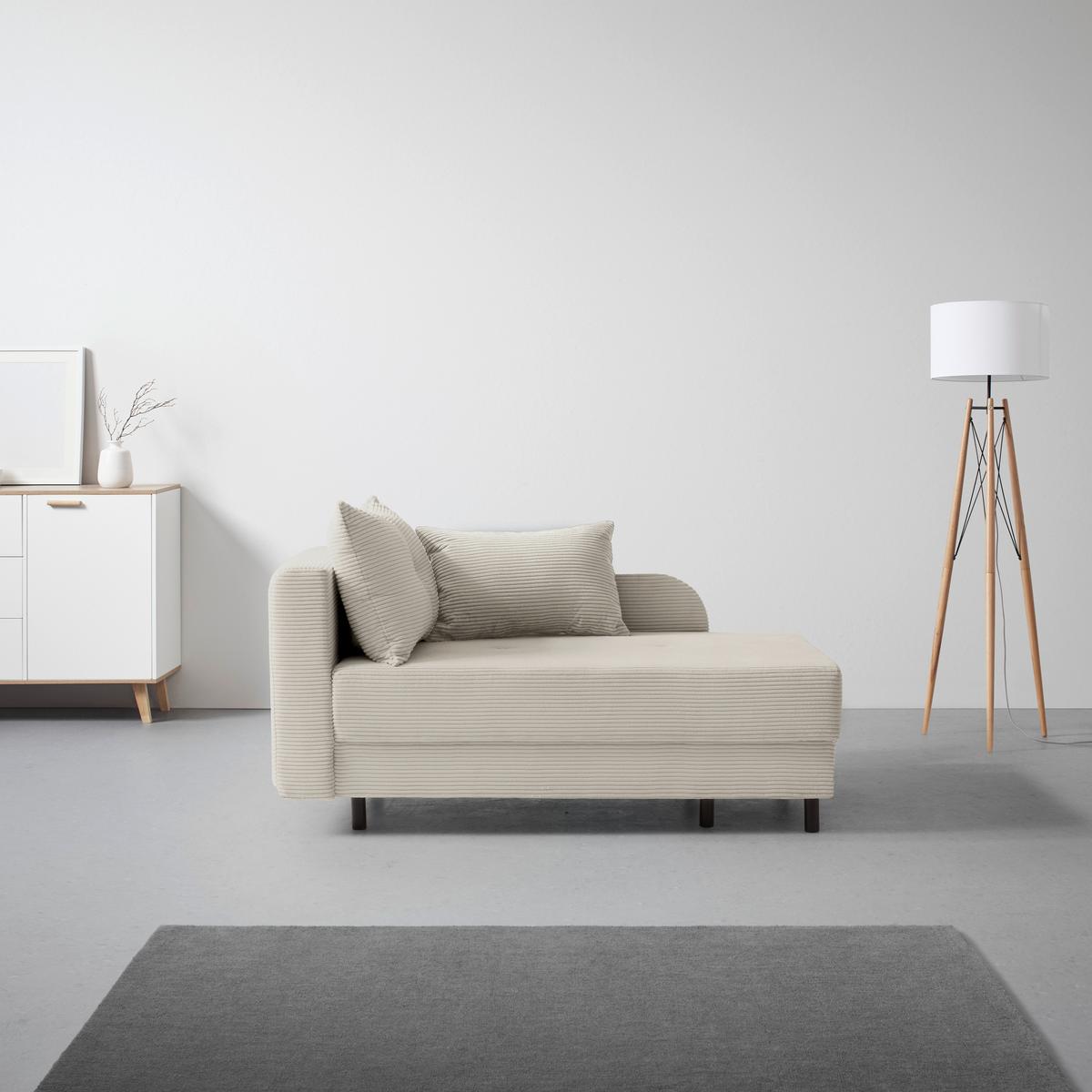 Liege Nova Beige - Beige/Schwarz, MODERN, Holz/Textil (85/62/145cm) - Mömax