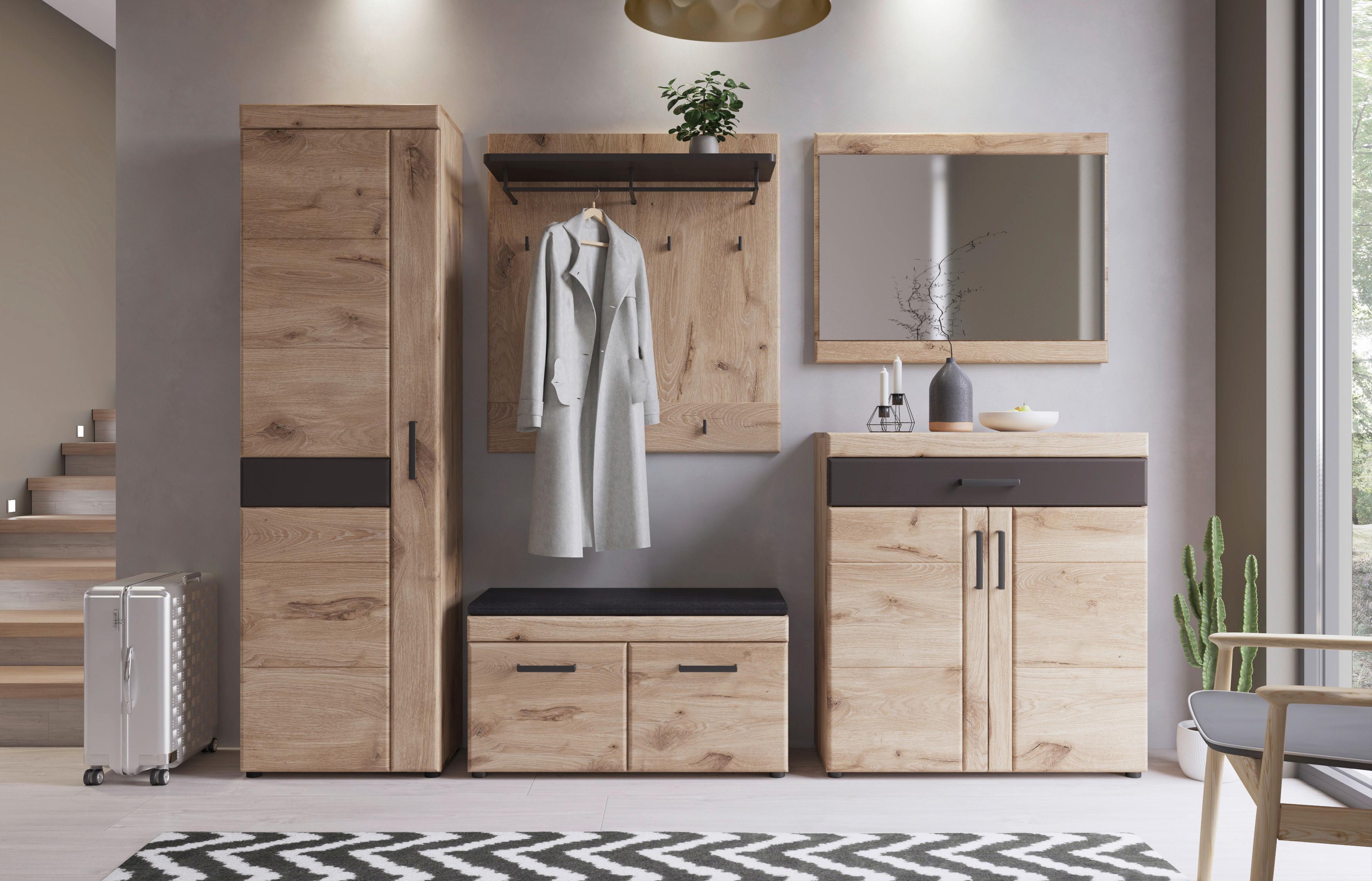 Panou cuier GRANO - culoare lemn stejar, Trend, material pe bază de lemn (92,8/101/32,5cm) - Modern Living