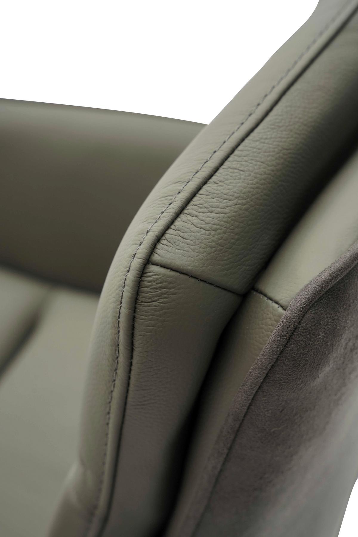 KRZESŁO Z PODŁOKIETNIKAMI MITO - antracytowy/czarny, Design, skóra/metal (58/89/67cm) - Xora