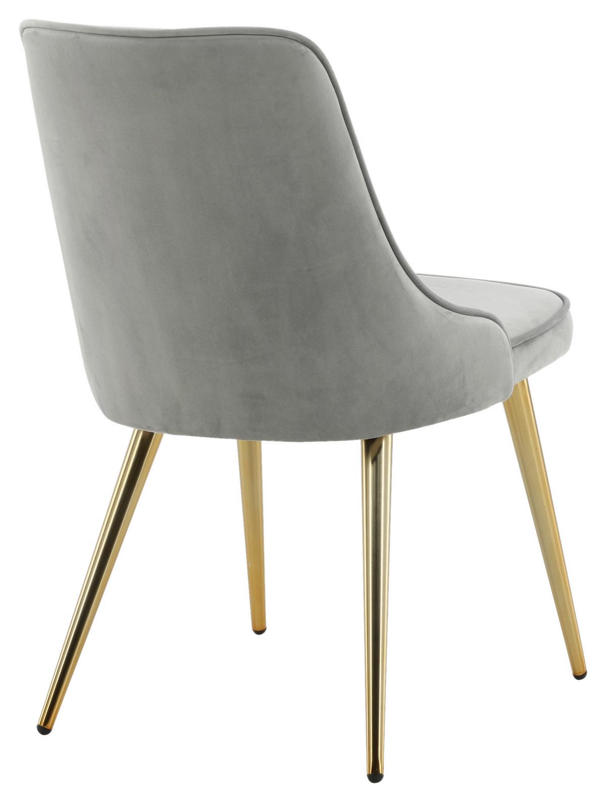 STUHL-SET VELVET DELUXE - Goldfarben/Hellgrau, Design, Kunststoff/Textil (50/88.5/66cm) - Livetastic