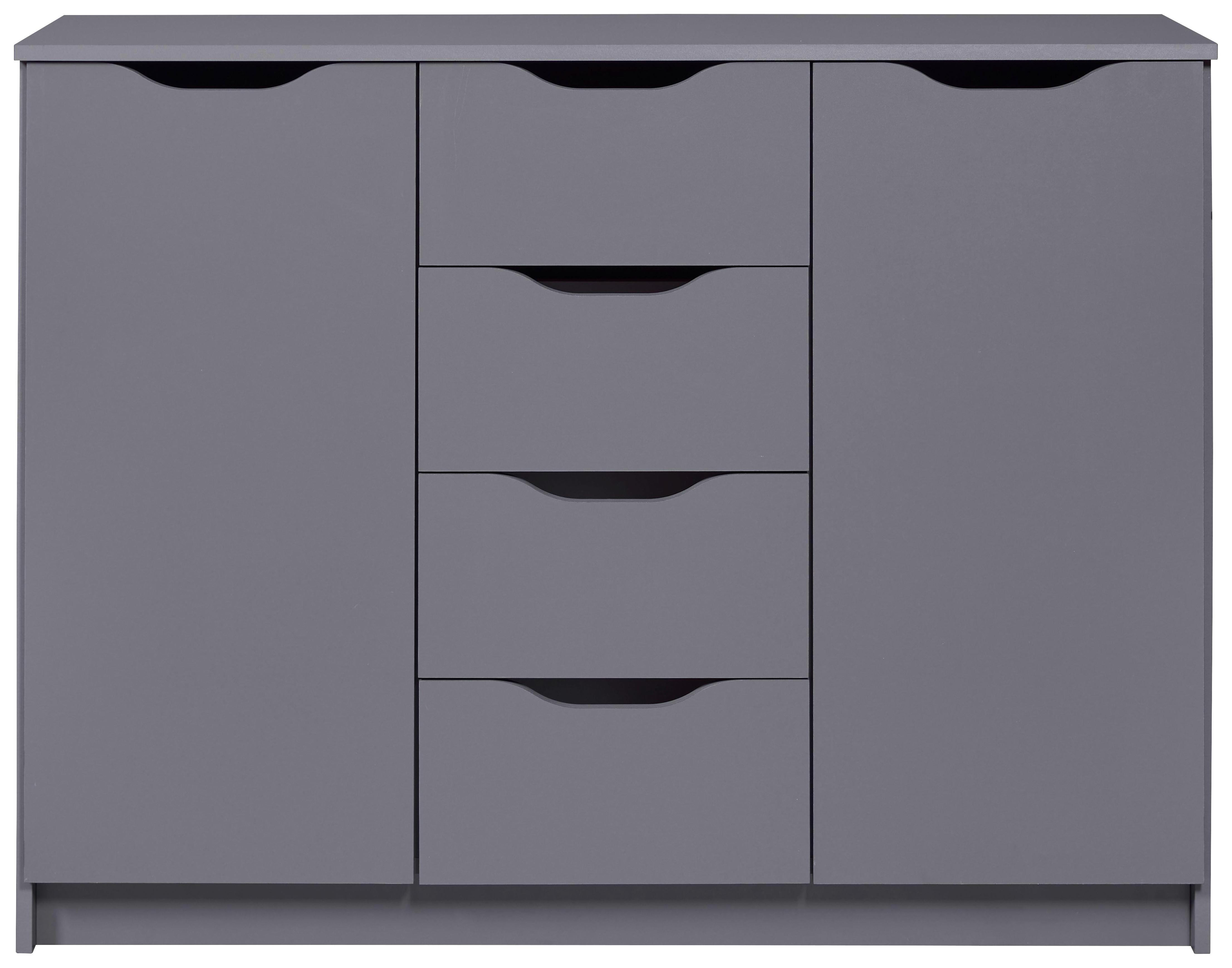 Kommode Silenzia Graphit - Graphitfarben, Design, Holzwerkstoff (112/91/40cm) - Livetastic