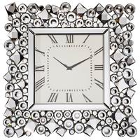 ZEGAR ŚCIENNY GD-5403R - GLORY - kolor srebrny/czarny, materiał drewnopochodny/szkło (49/49/4,5cm) - Ambia Home