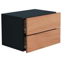 Nočna Omarica Usal L 45, Hrast, Črna - črna/barve hrasta, Moderno, leseni material (45/30/32cm) - MID.YOU