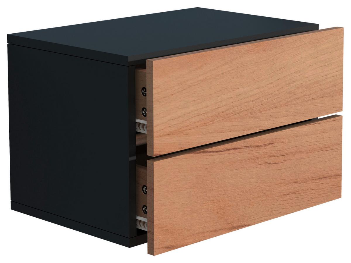 Nočna Omarica Usal L 45, Hrast, Črna - črna/barve hrasta, Moderno, leseni material (45/30/32cm) - MID.YOU