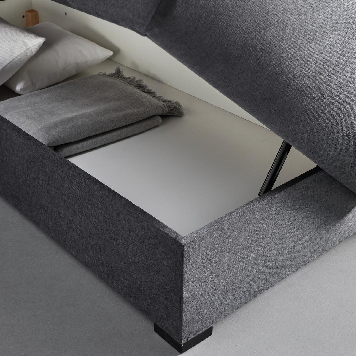 Pat boxspring gri Bella cca 180X200 gri cu topper - gri, Modern, lemn/textil (180/200cm) - Bessagi Home