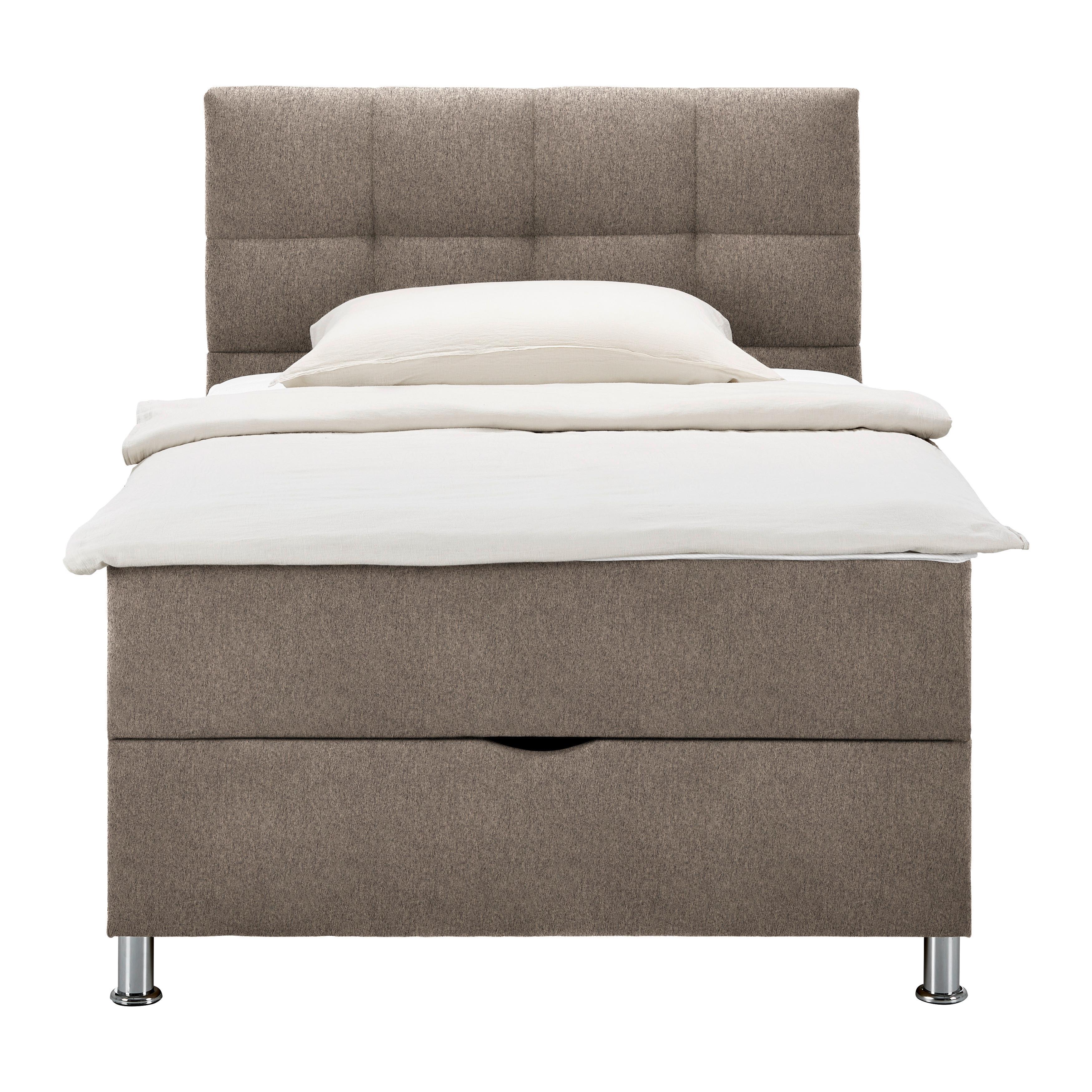 Box Krevet Oviedo - cappuccino/boje kroma, Konvencionalno, tekstil (120/200cm) - Based