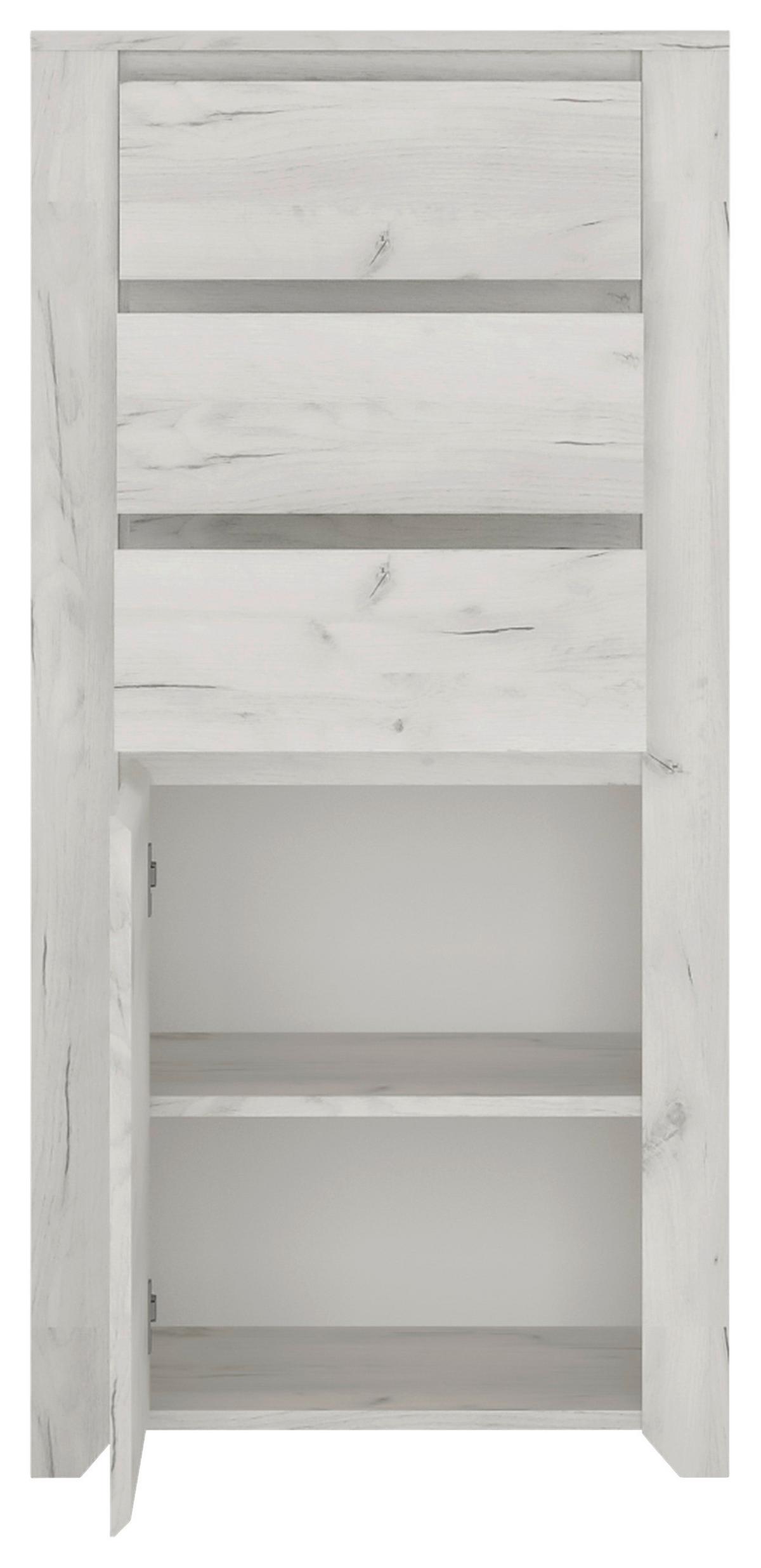 Komoda Angel - boje hrasta/crna, Moderno, drvni materijal/plastika (56/116,3/40,2cm)