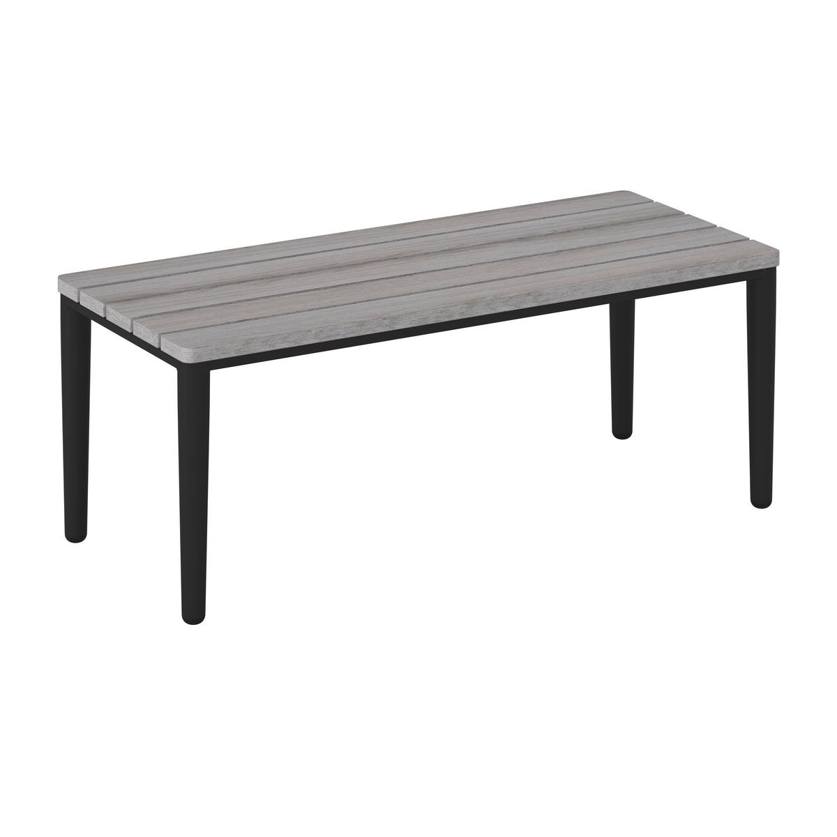 Loungegarnitur Enja Hellgrau Metall/Outdoorstoff +Abdeckung - Hellgrau/Schwarz, MODERN, Kunststoff/Textil (104/60/70cm) - Bessagi Garden