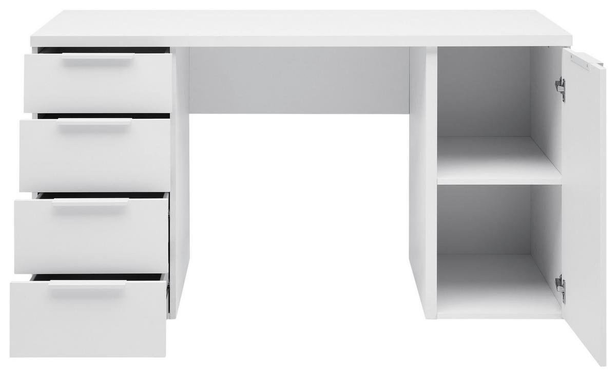 Schreibtisch Carlos Weiss CARLOS WEISS - Weiß, MODERN, Holzwerkstoff (146/75/60cm) - Mömax