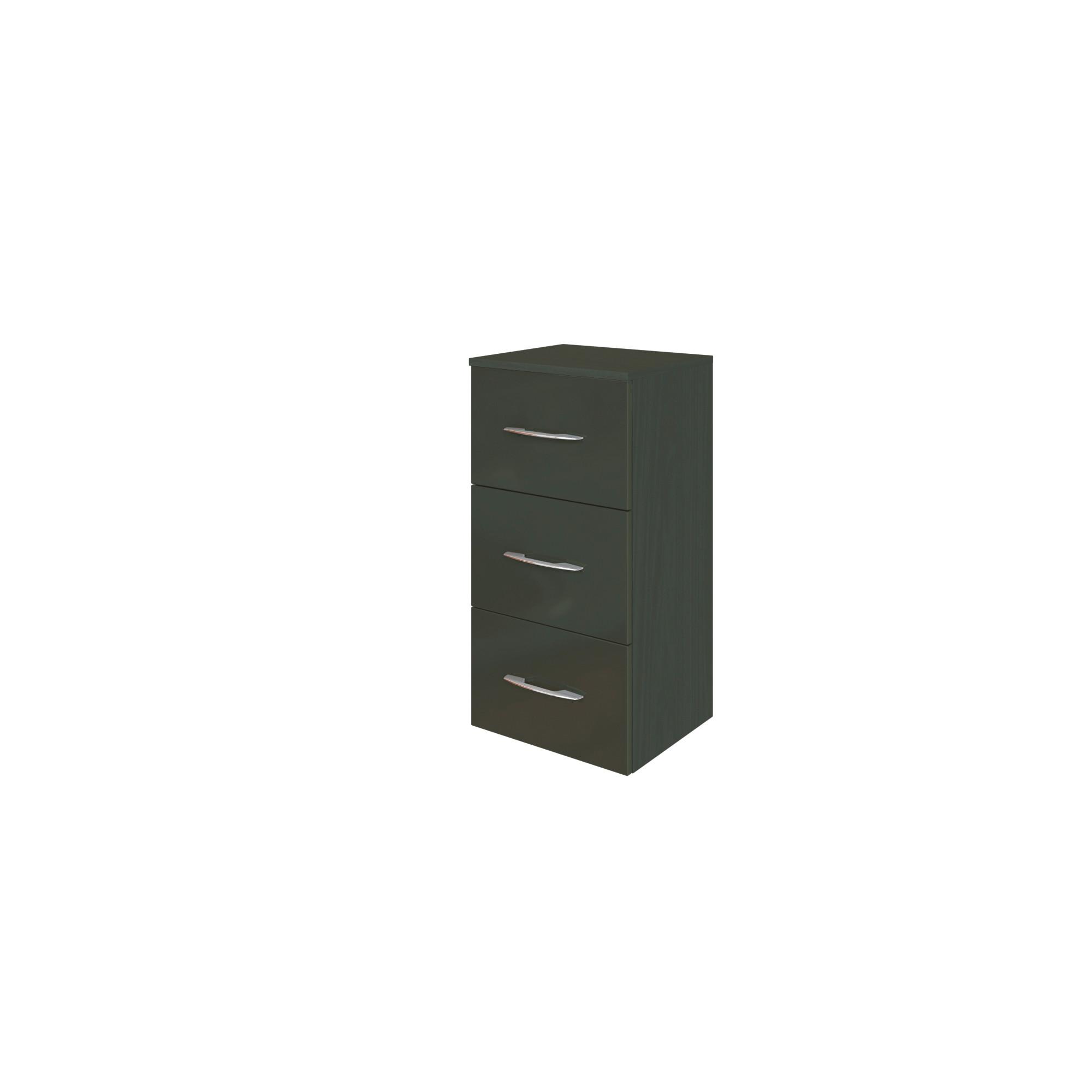 Unterschrank Florida in Grau/Graphitfarben - Chromfarben/Grau, MODERN, Holzwerkstoff/Metall (40/79/35cm)