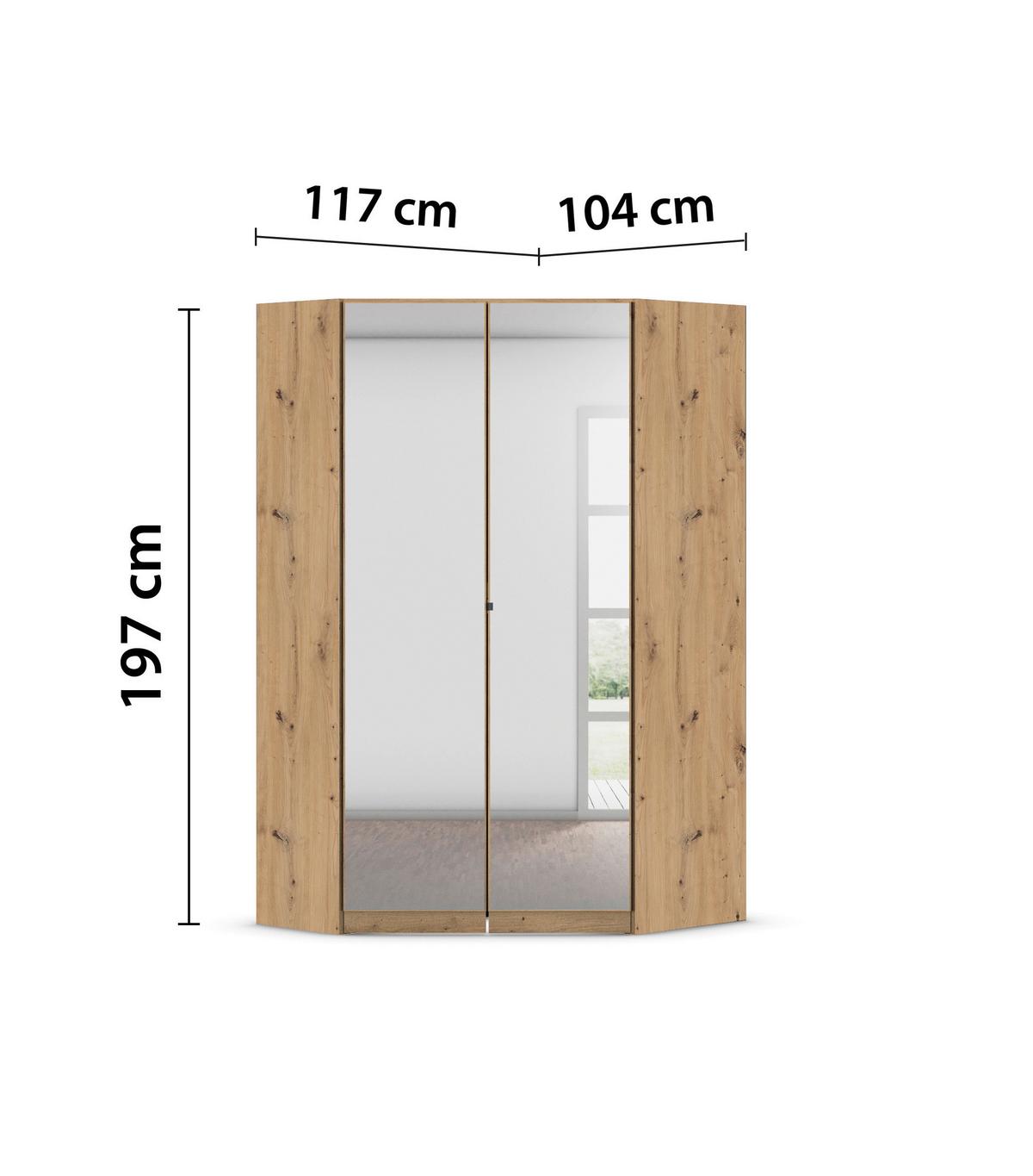 Kotna Omara Za Oblačila Costa, Barva Hrasta - barve kroma/hrast artisan, Moderno, leseni material (117/197/104cm) - Rauch Möbel