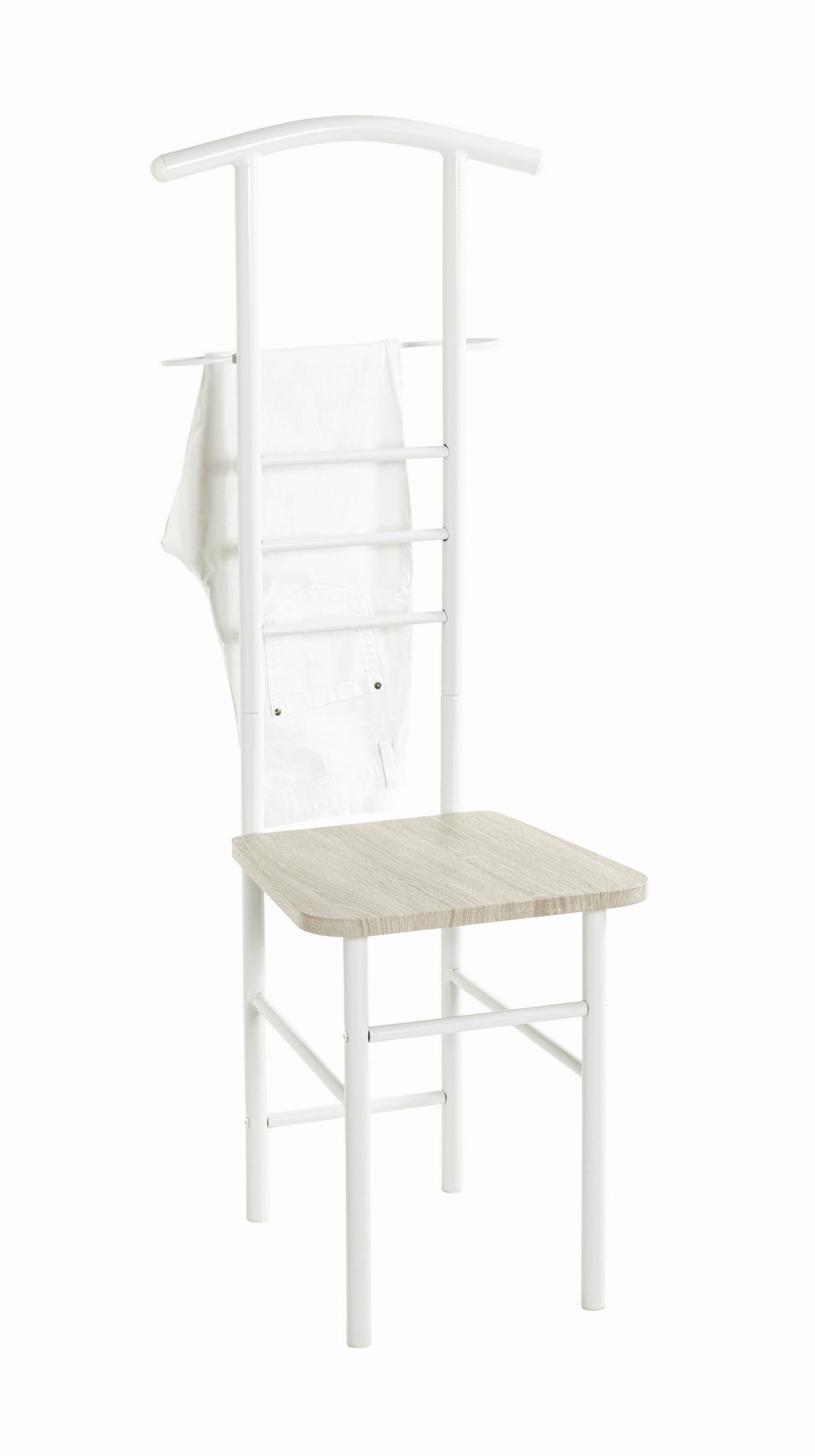 CICHY SŁUGA STEP - kolor dębowy/biały, Basics, materiał drewnopochodny/metal (46/119/50cm) - Carryhome