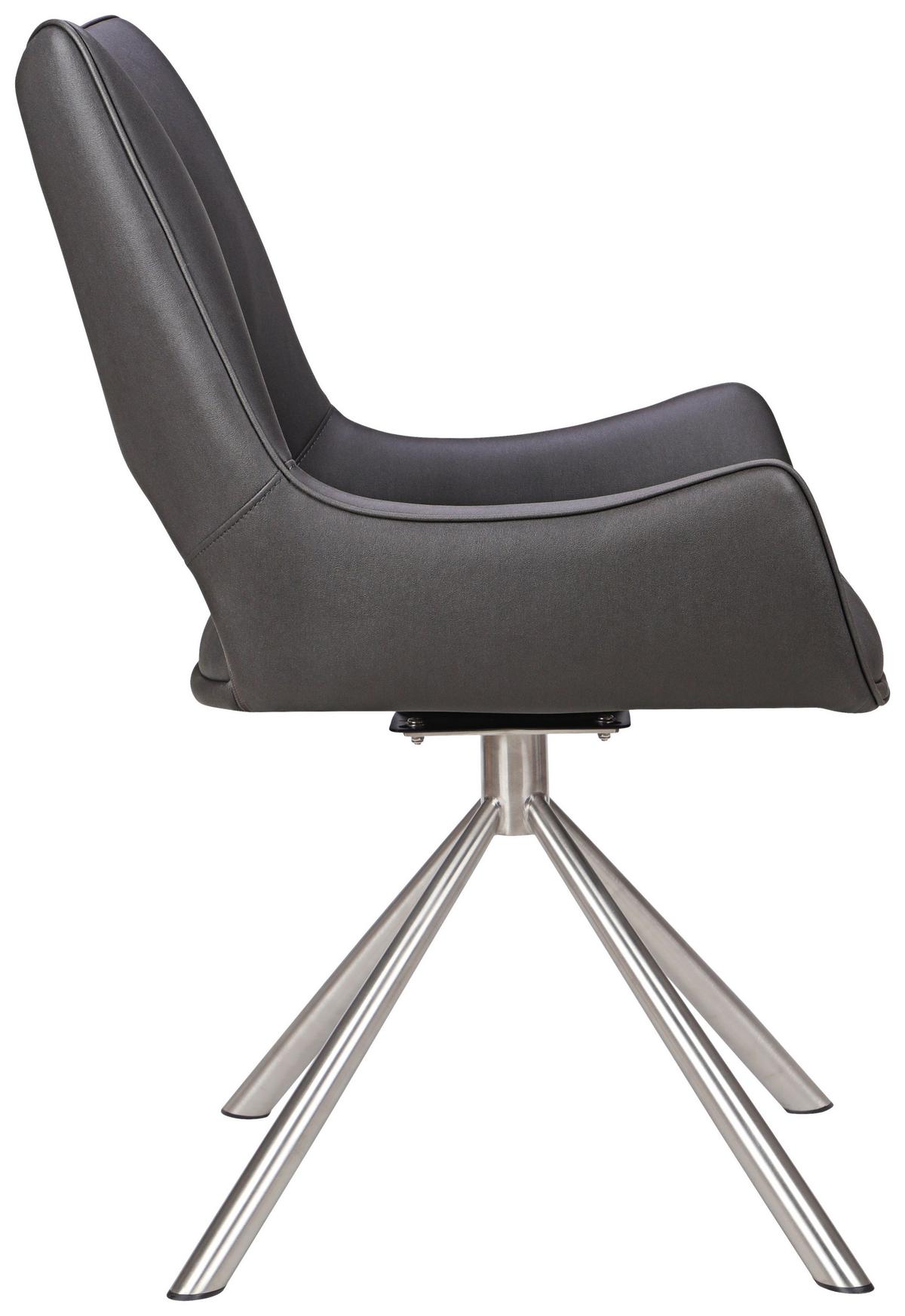 KRZESŁO APOLLO - kolor stalowy/ciemnoszary, Design, metal/tkanina (57/88,5/62cm) - Carryhome