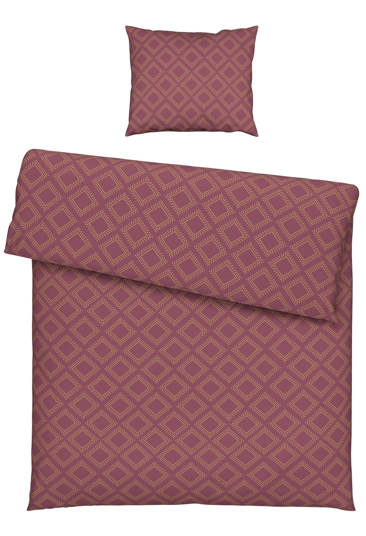 Bettwäsche Ornament ca. 160x210cm - Gelb/Weinrot, Lifestyle, Textil (160/210cm) - Modern Living