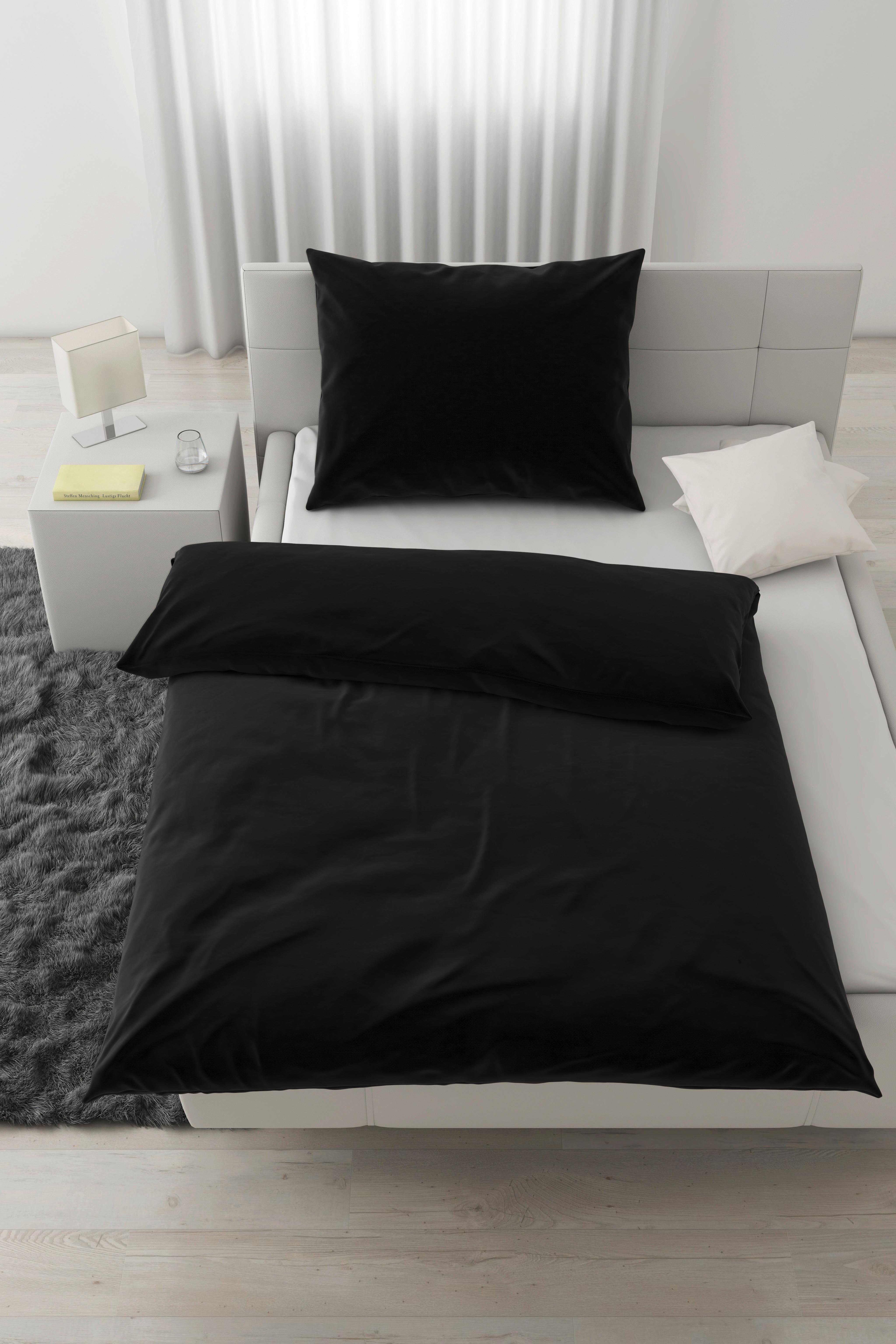 Bettwäsche Iris Schwarz ca. 140x220cm - Schwarz, MODERN, Textil (140/220cm) - Modern Living