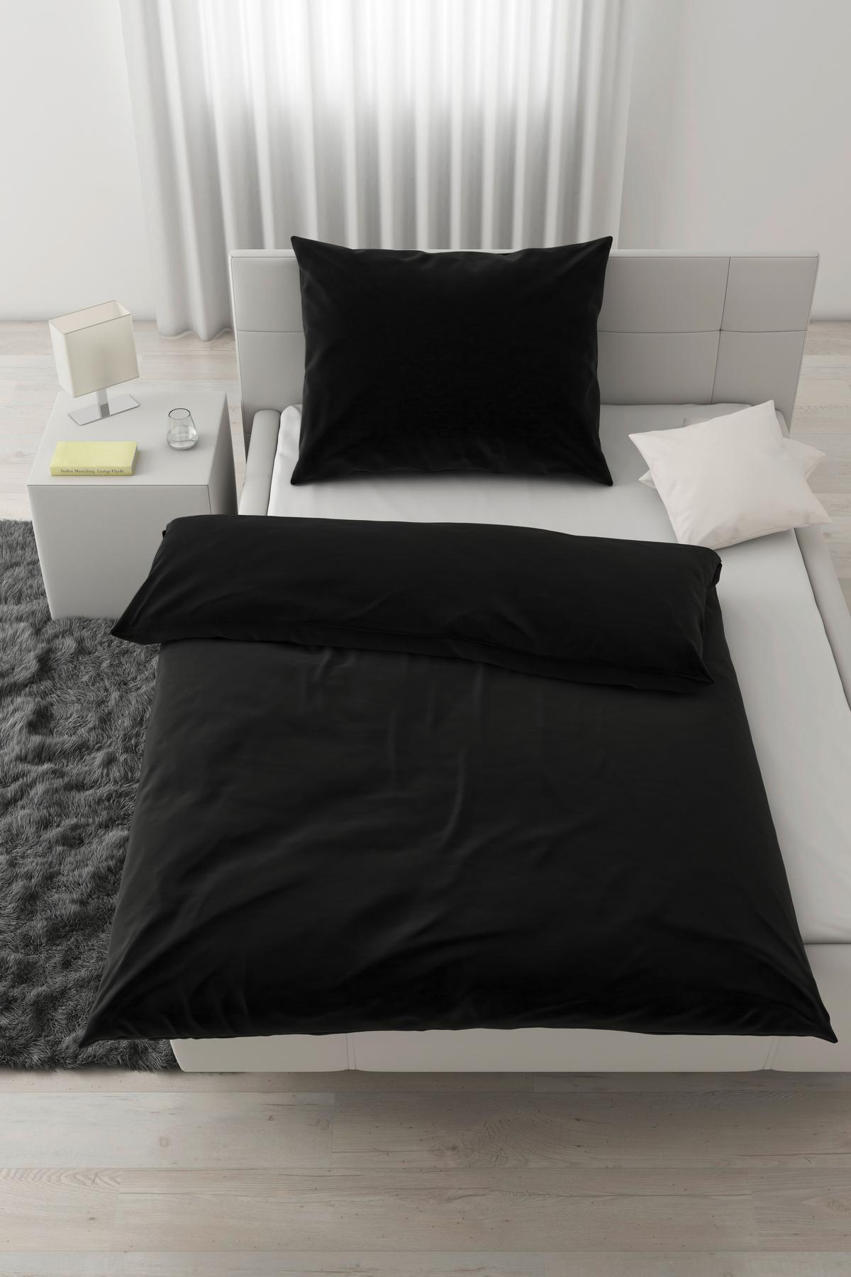 Bettwäsche Iris Schwarz ca. 140x220cm - Schwarz, MODERN, Textil (140/220cm) - Modern Living