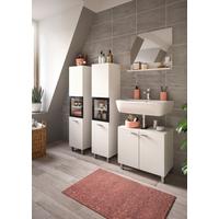 Kopalnica Boston, Bela - srebrne barve/bela, Moderno, umetna masa/steklo (117cm) - MID.YOU