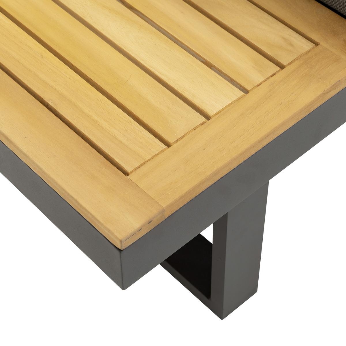 Loungegarnitur 3-tlg. Samara Holz/Metall/Textil mit Kissen - Anthrazit/Grau, Basics, Holz/Textil (253/70/175cm) - Gardenson