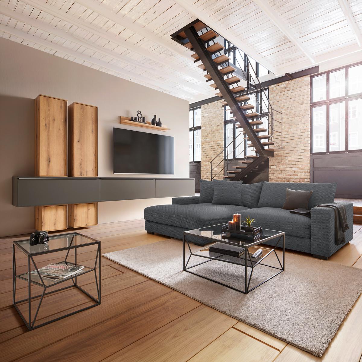 Ecksofa Pedro Grau - Grau, MODERN, Textil (180/83/265cm) - Mömax