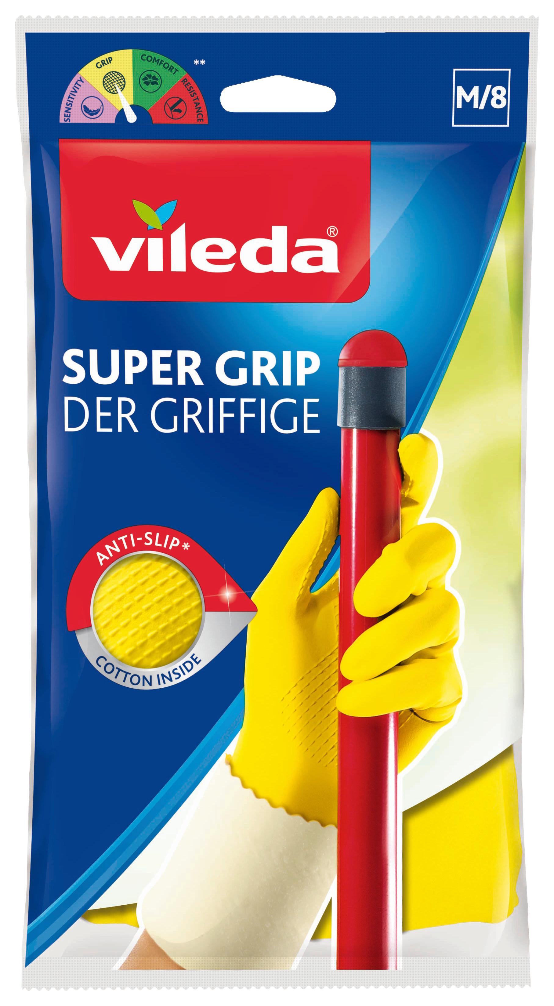 Handschuh Vileda-Supergrip Gelb - Gelb, Basics, Kunststoff (13,5/1,5/23cm) - Vileda