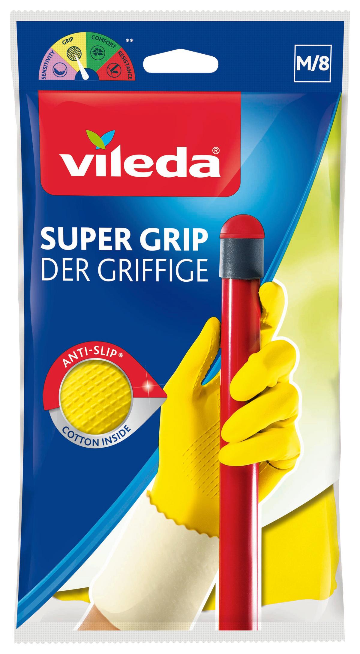 Handschuh Vileda-Supergrip Gelb - Gelb, Basics, Kunststoff (13,5/1,5/23cm) - Vileda