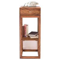 Mizica Mumbai - srebrne barve/barve indijskega rožnega lesa, Design, kovina/les (35/35/90cm) - MID.YOU