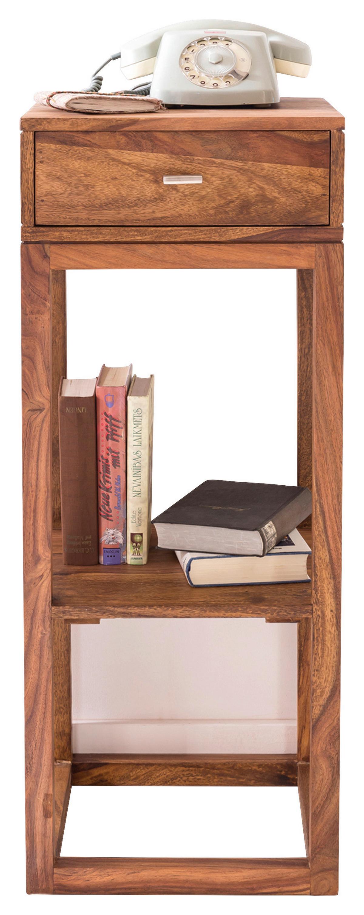 Mizica Mumbai - srebrne barve/barve indijskega rožnega lesa, Design, kovina/les (35/35/90cm) - MID.YOU