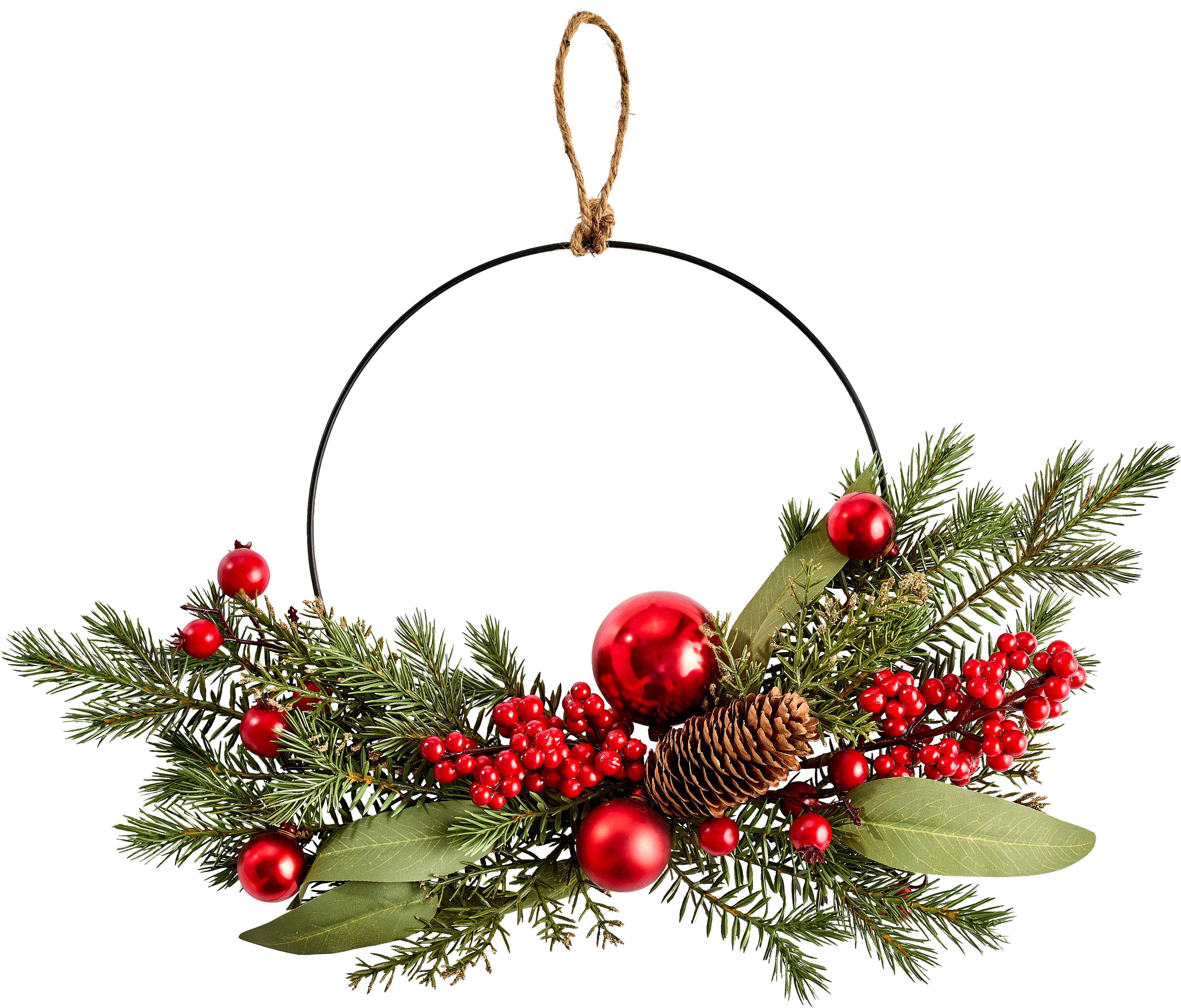 WIENIEC NA DRZWI A3-59054 - zielony/czerwony, Lifestyle, tworzywo sztuczne/materiały naturalne (30cm) - X-Mas