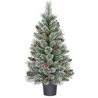 Božična Jelka Santa - črna/zelena, umetna masa (48/90cm)