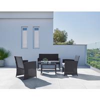Set lounge Michelle - negru/transparent, Modern, plastic/sticlă - Modern Living