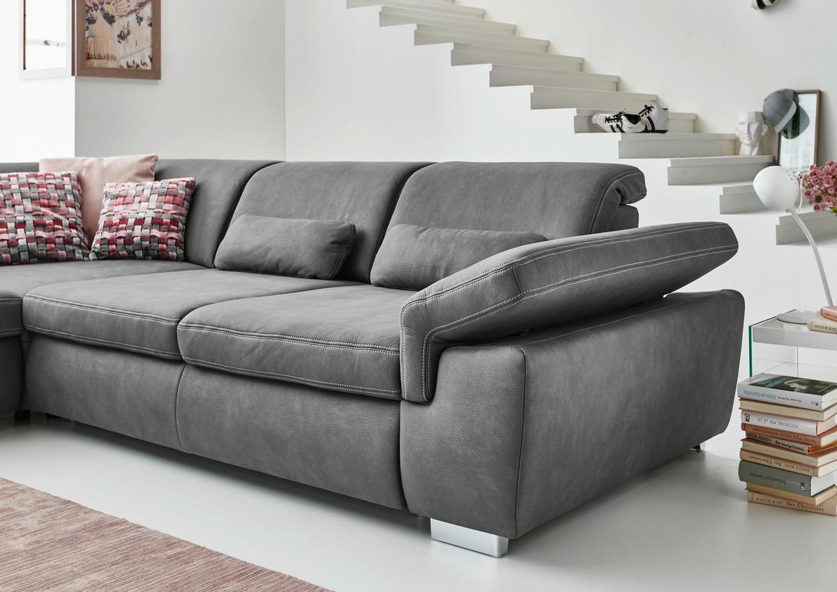 Sedežna Garnitura Antaris, Z Relax Funkcijo - siva/bež, Moderno, kovina/tekstil (320/260cm) - Premium Living