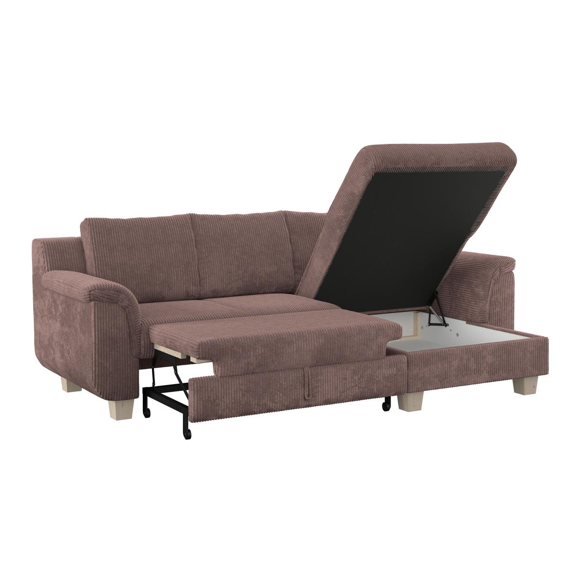 Colţar ALEX - roz, Modern, textil (246/88cm) - Modern Living