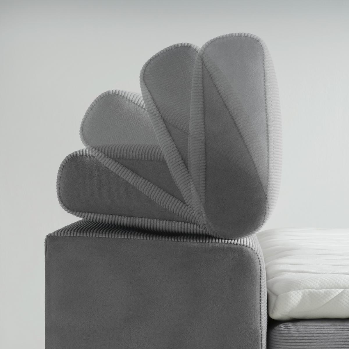 Boxspringbett Sevilla Grau ca. 140x200cm - Schwarz/Grau, KONVENTIONELL, Holz/Kunststoff (140/200cm) - Premium Living