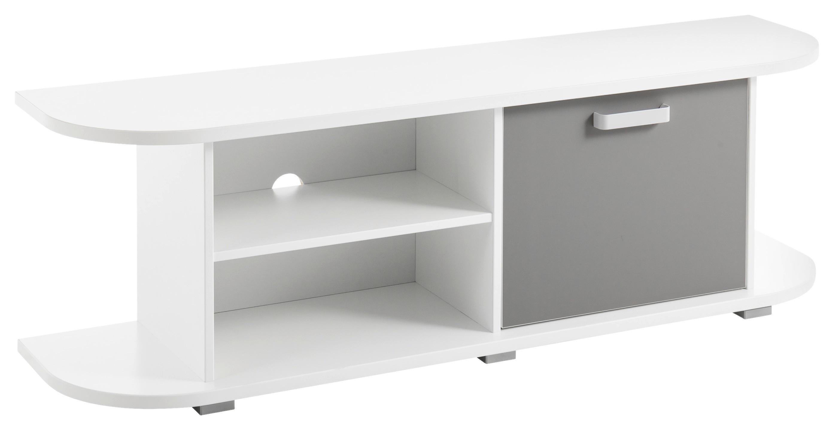TV-Element in Grau/Weiss 'Yoris' - Weiß/Grau, Design, Holzwerkstoff/Kunststoff (141,6/44,8/36cm) - MID.YOU
