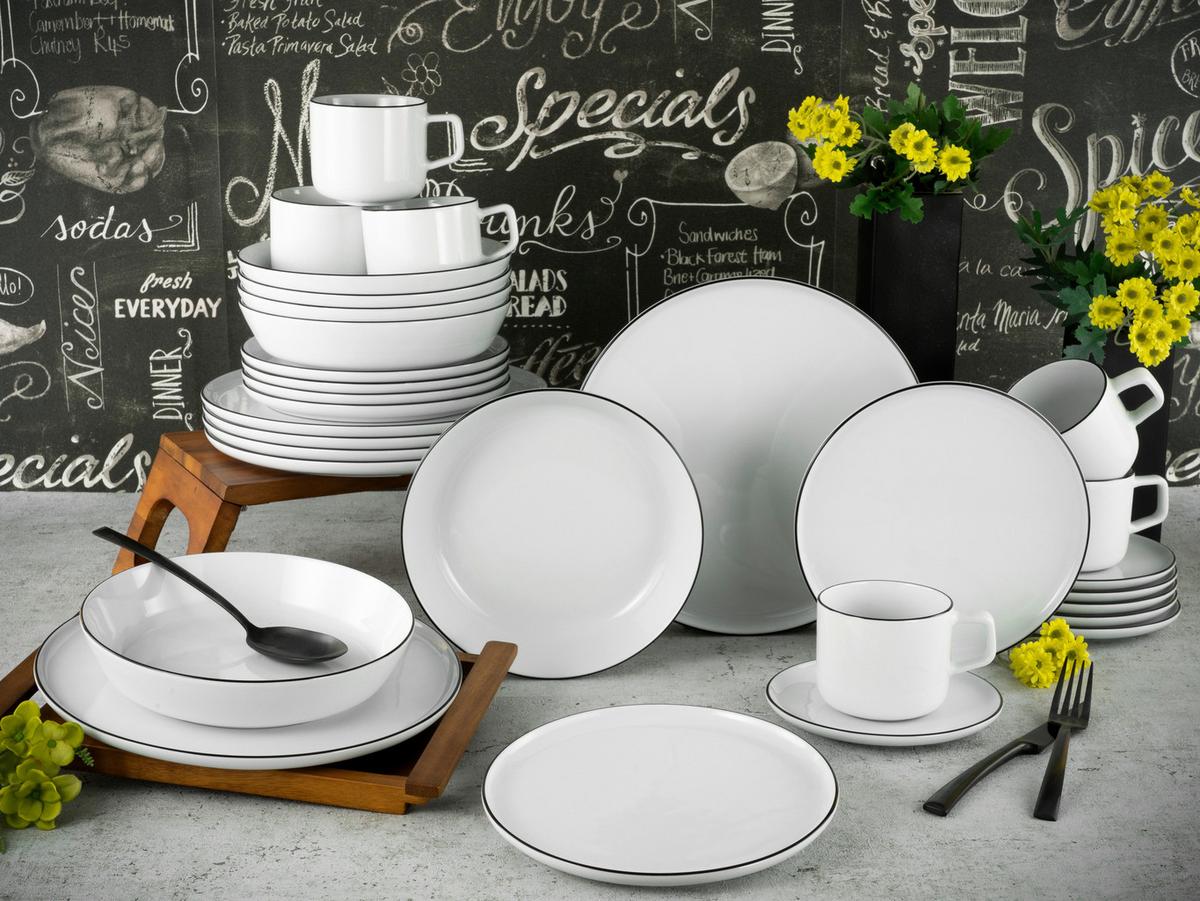 Kombinirani Servis Chef Collection, 30-Delni - črna/sivobela, Basics, keramika - Creatable