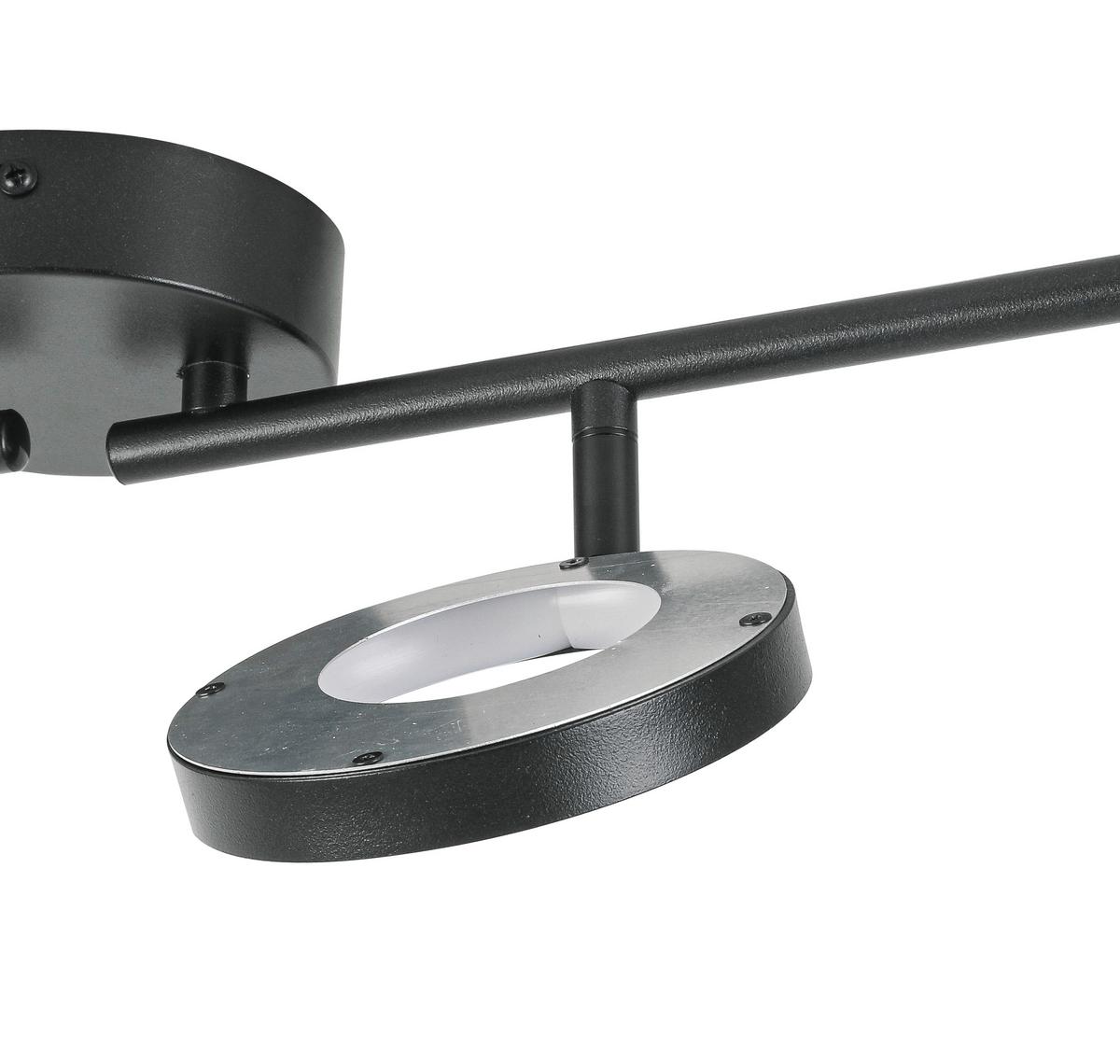 LAMPA REFLEKTOROWA LED GRANADA *SBN* - czarny/kolor aluminiowy, Basics, tworzywo sztuczne/metal (83/12/19cm) - Novel