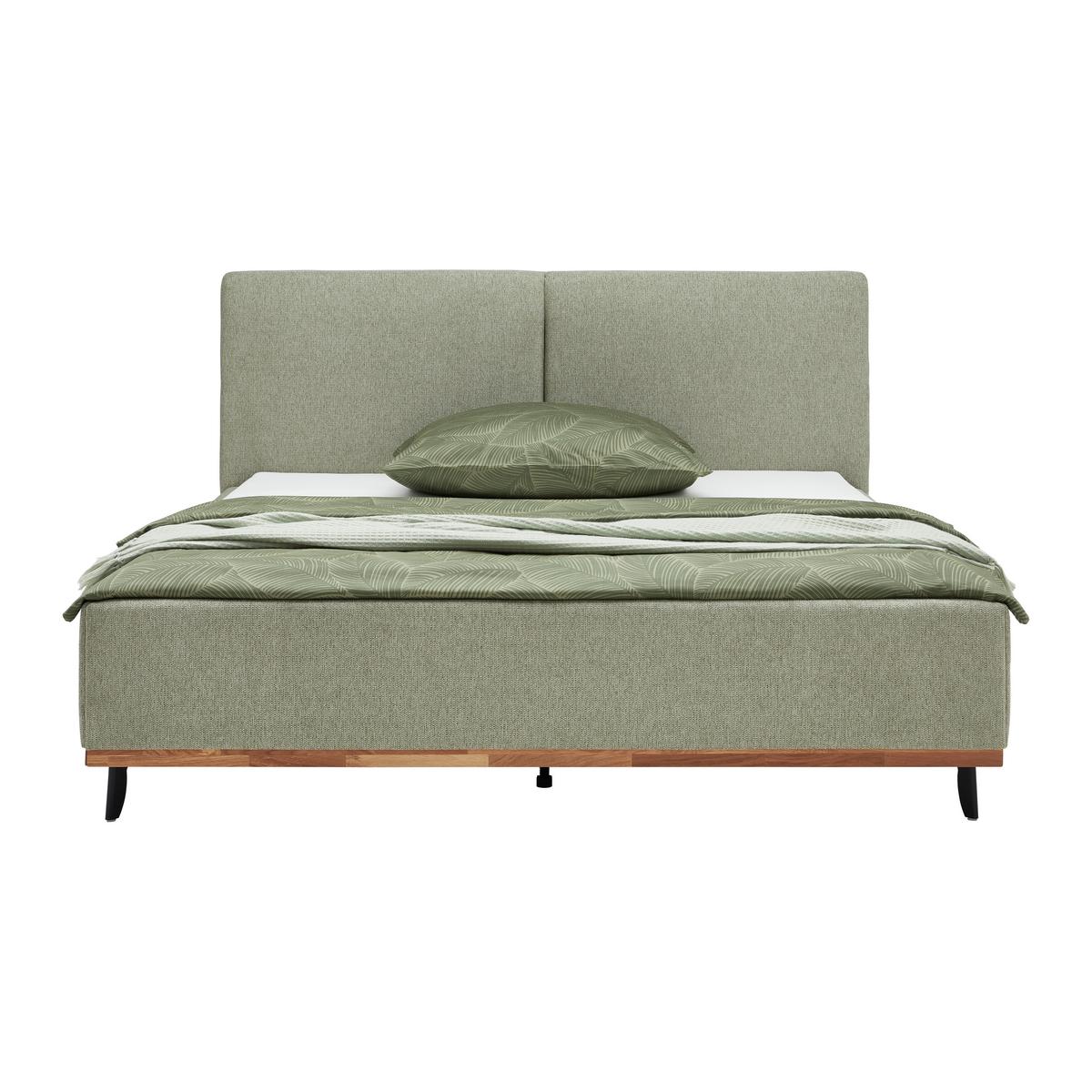 Bett Emily Grün ca. 180x200cm - Schwarz/Grün, KONVENTIONELL, Holzwerkstoff/Textil (180/200cm) - Premium Living