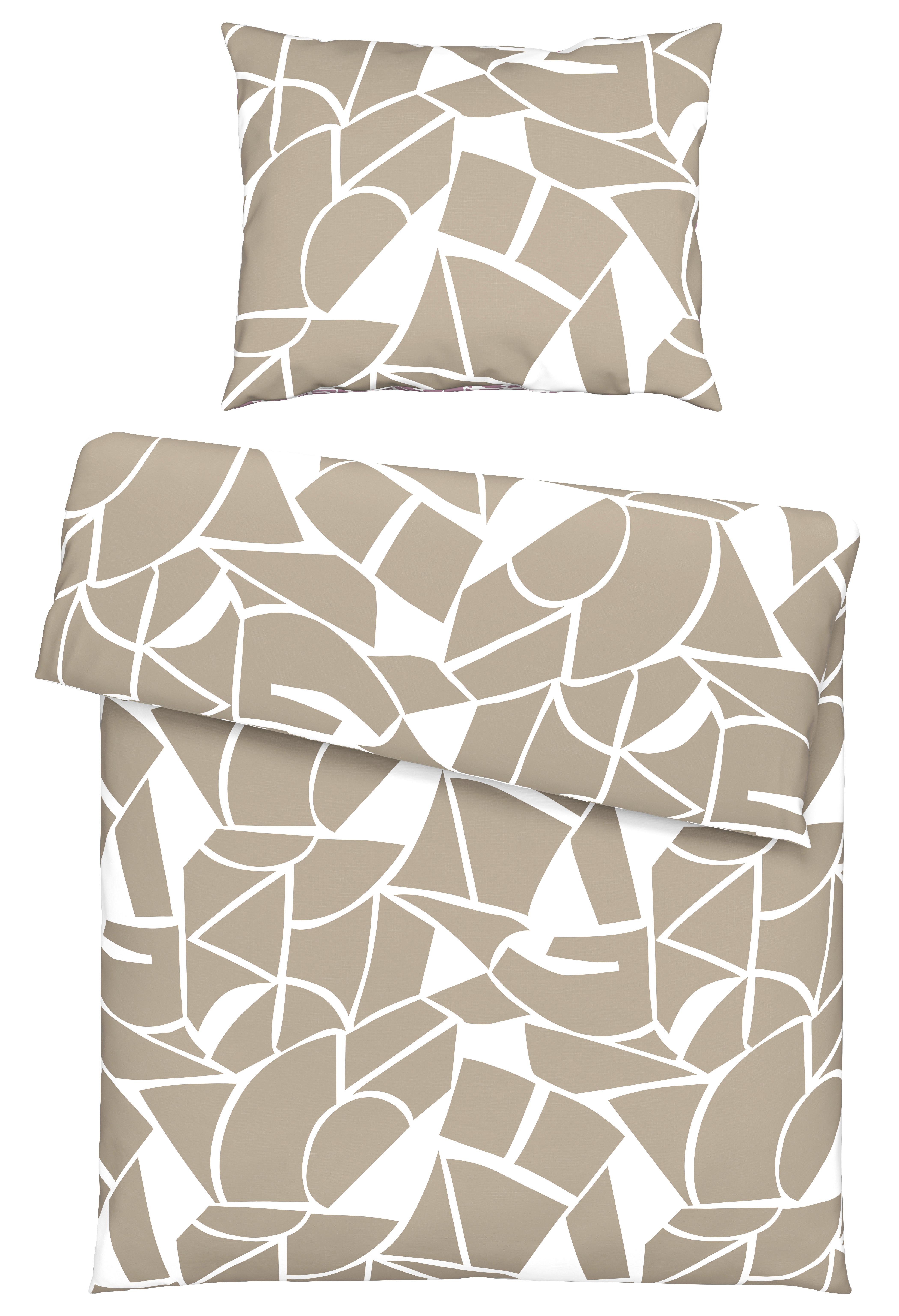 Bettwäsche Axel Weiß/Beige ca. 140x200cm - Beige/Weiß, MODERN, Textil (140/200cm) - Mömax