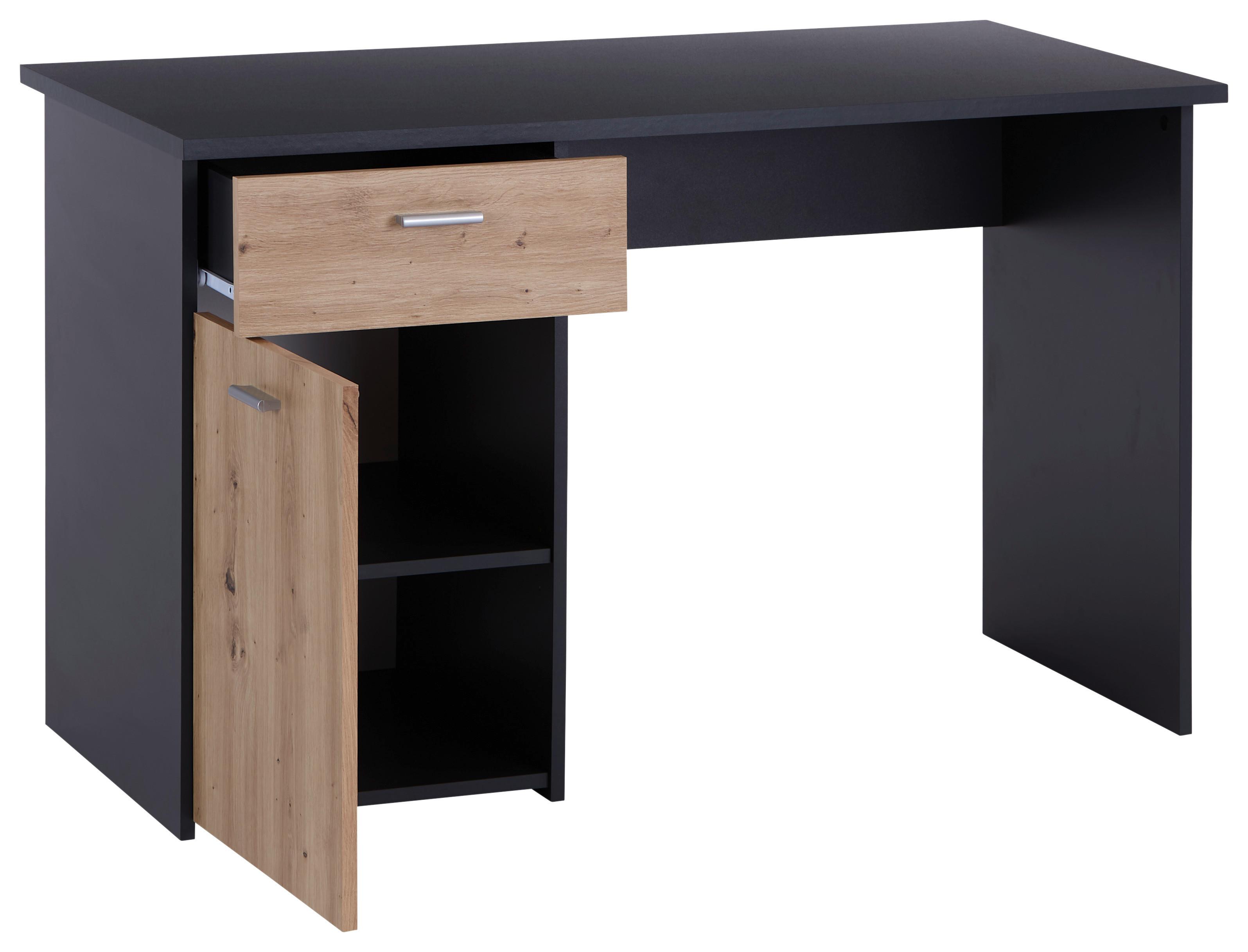 Pisalna Miza Simon Antracit, Barva Hrasta - barve aluminija/antracit, Moderno, umetna masa/leseni material (120/75,5/60cm) - Mömax