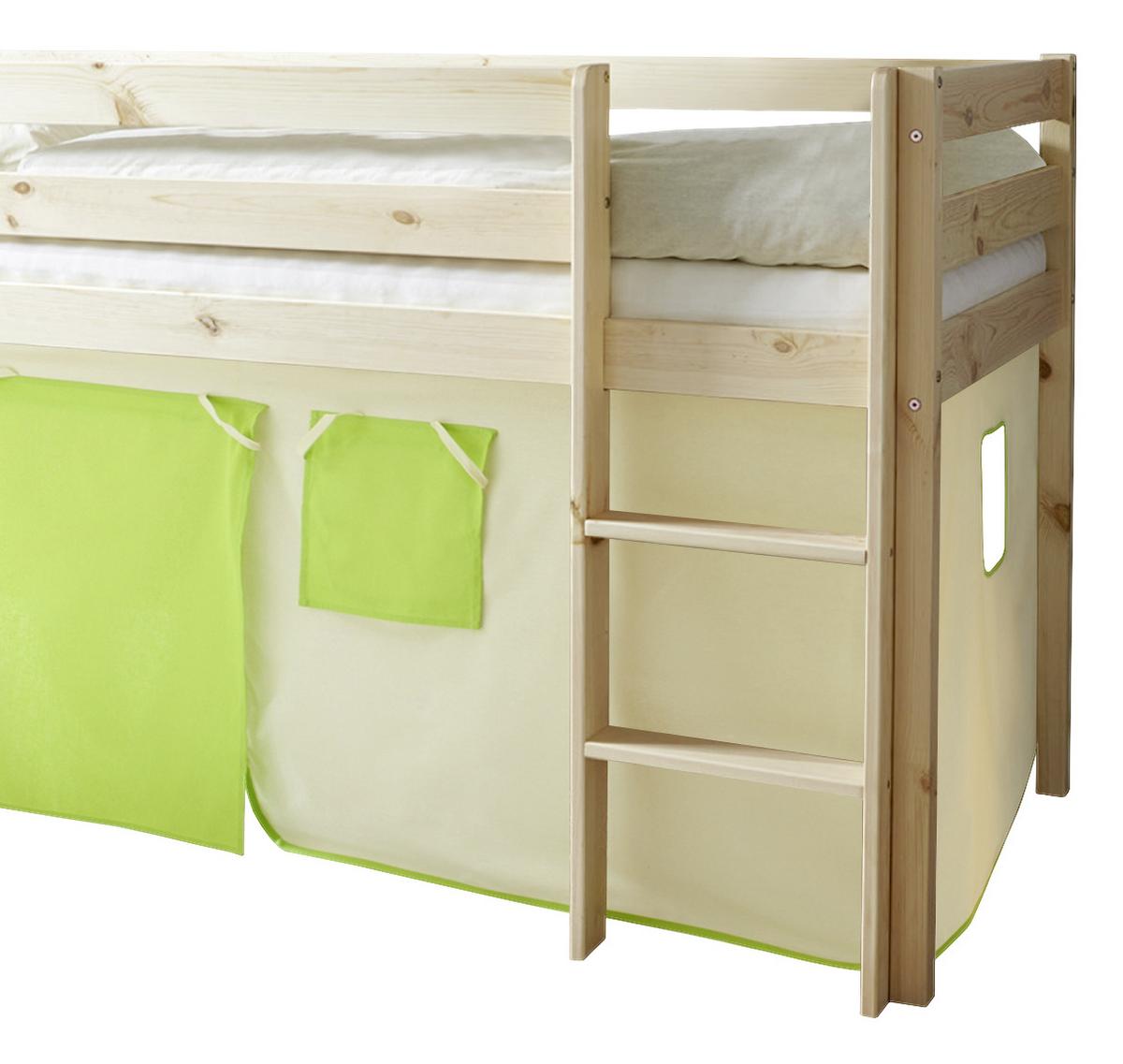 Spielbett Holz Malte ca. 90x200 cm Grün - Beige/Naturfarben, Natur, Holz (90/200cm) - MID.YOU