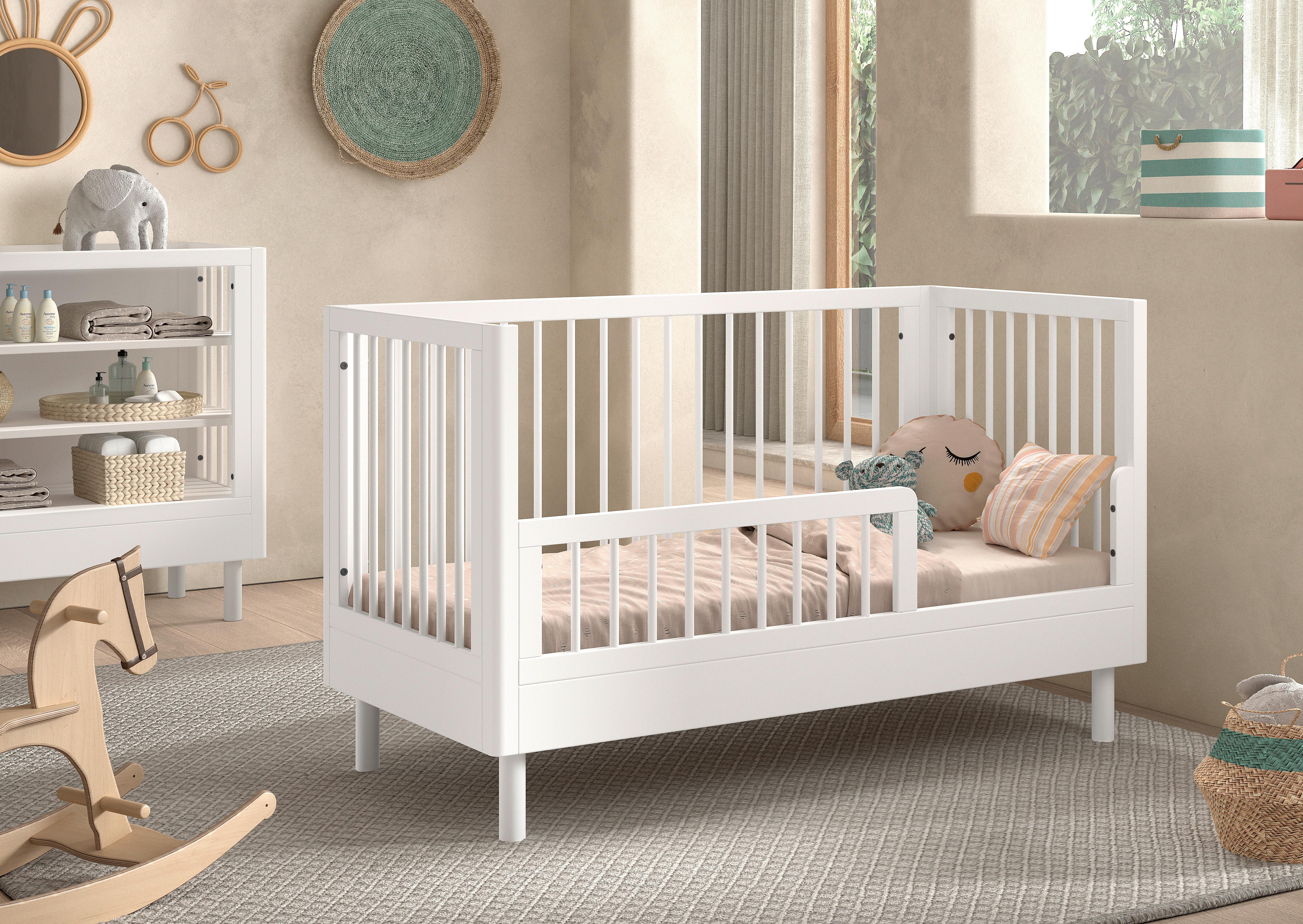 Gitterbett FORREST Weiß ca.70x140cm Echtholz Buche - Weiß, MODERN, Holz (70/140cm) - Vipack