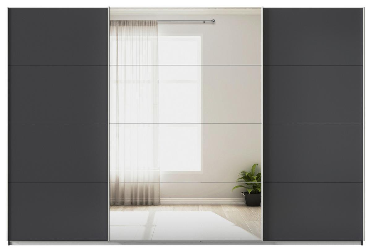 DULAP USI CULISANTE FELDKIRCH - argintiu/antracit, Modern, material pe bază de lemn (315/210/62cm)