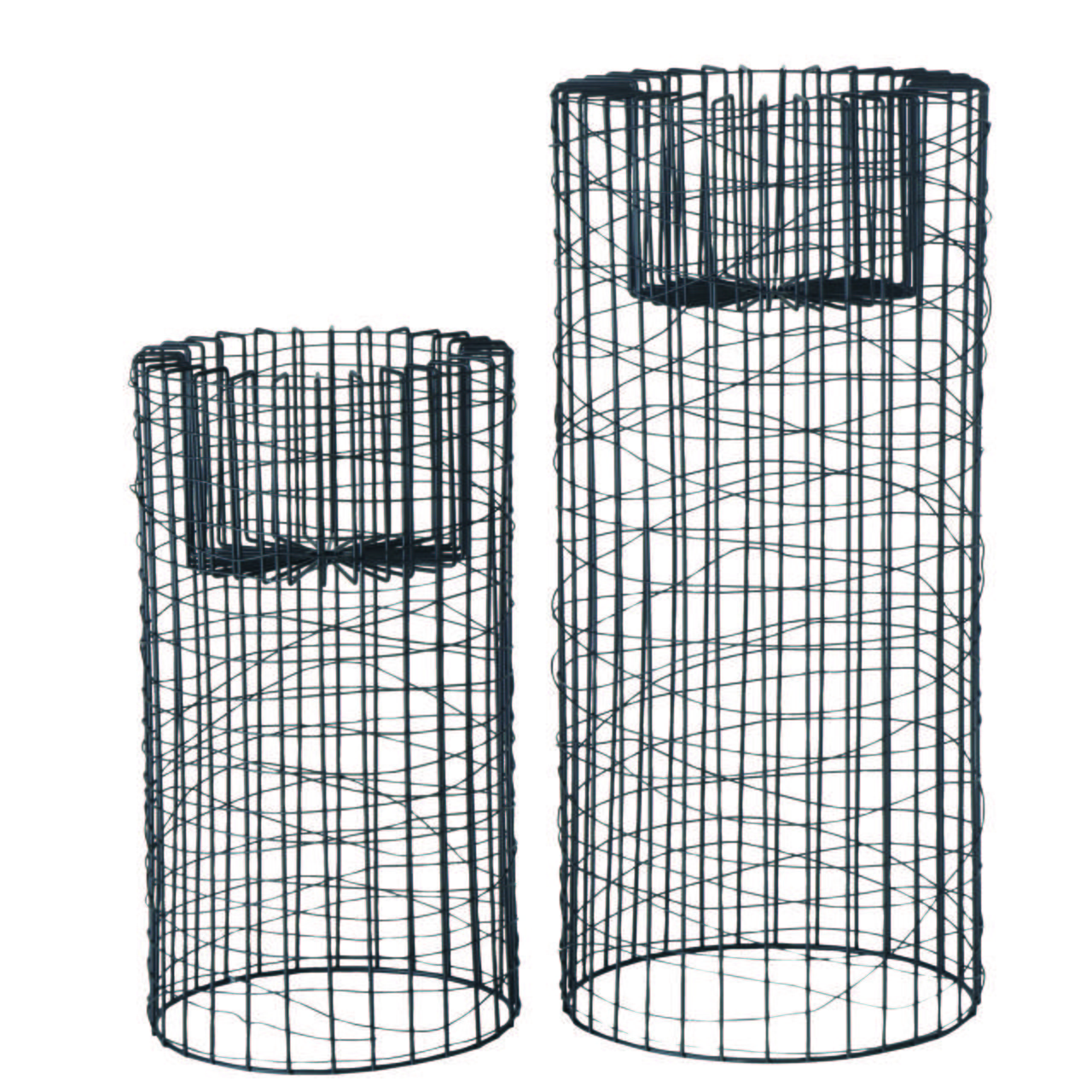 Übertopf-Set Runa in Schwarz - Schwarz, MODERN, Metall