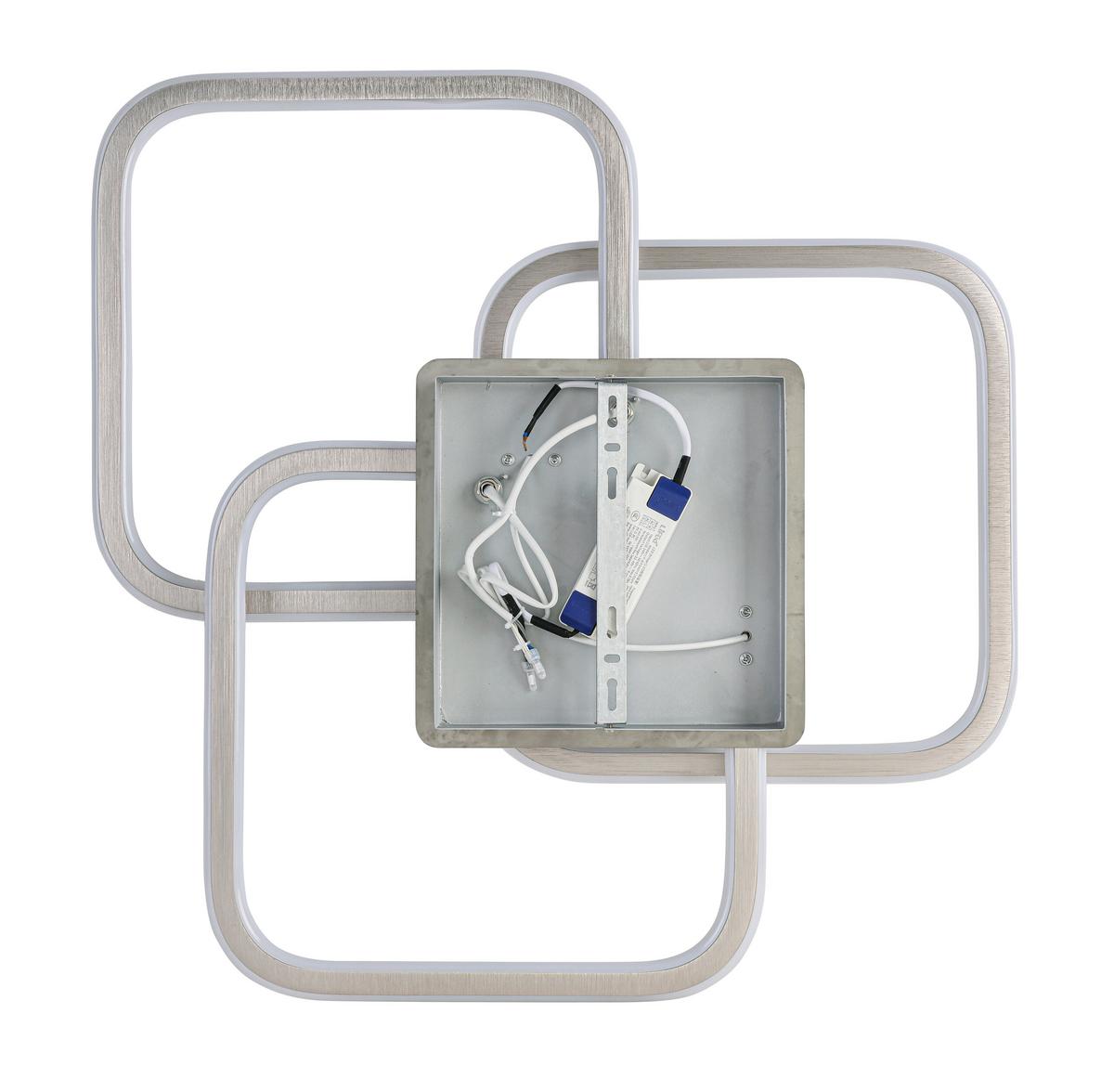 LED-Deckenleuchte Siop Weiß/Alufarben max. 39 Watt - Alufarben/Weiß, MODERN, Kunststoff/Metall (57/61/9cm) - Mömax